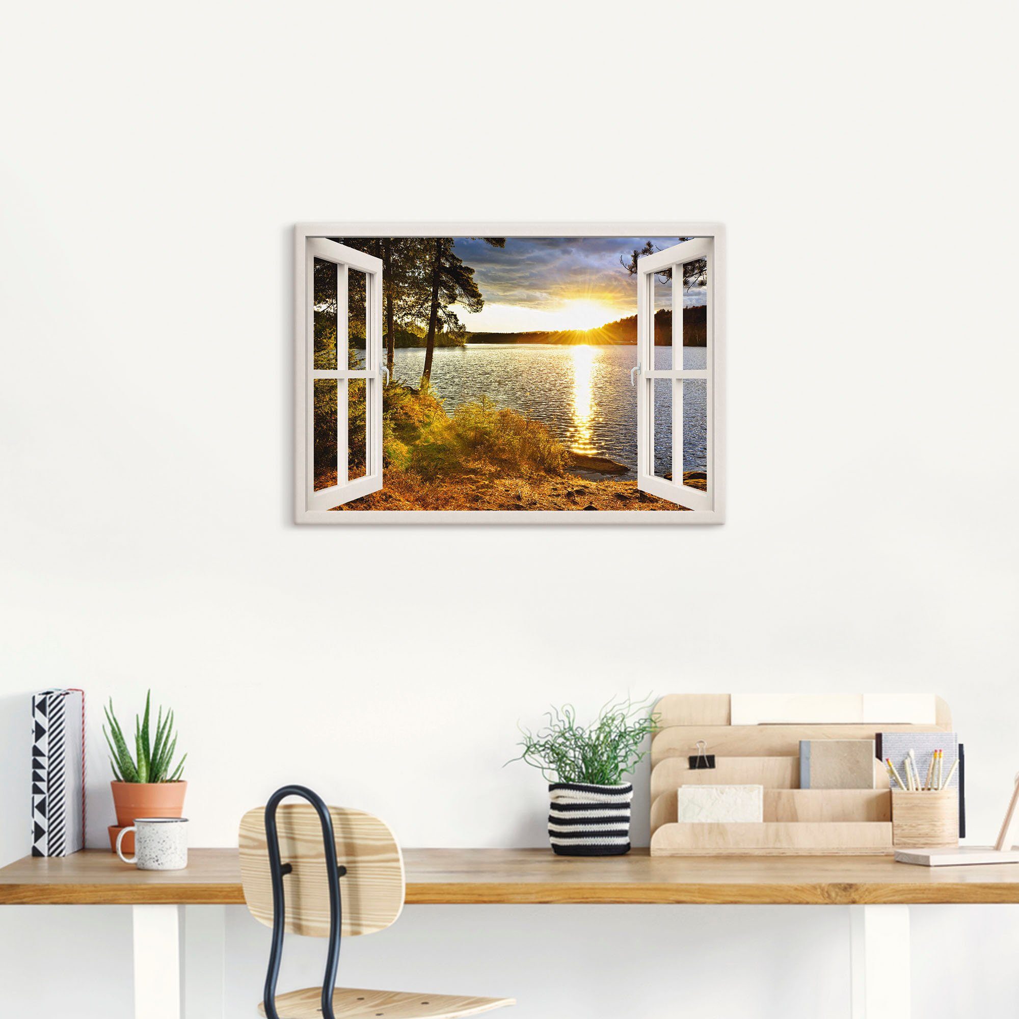 Artland Artprint Zonsondergang in Algonquin park als artprint op linnen, poster, muursticker in verschillende maten