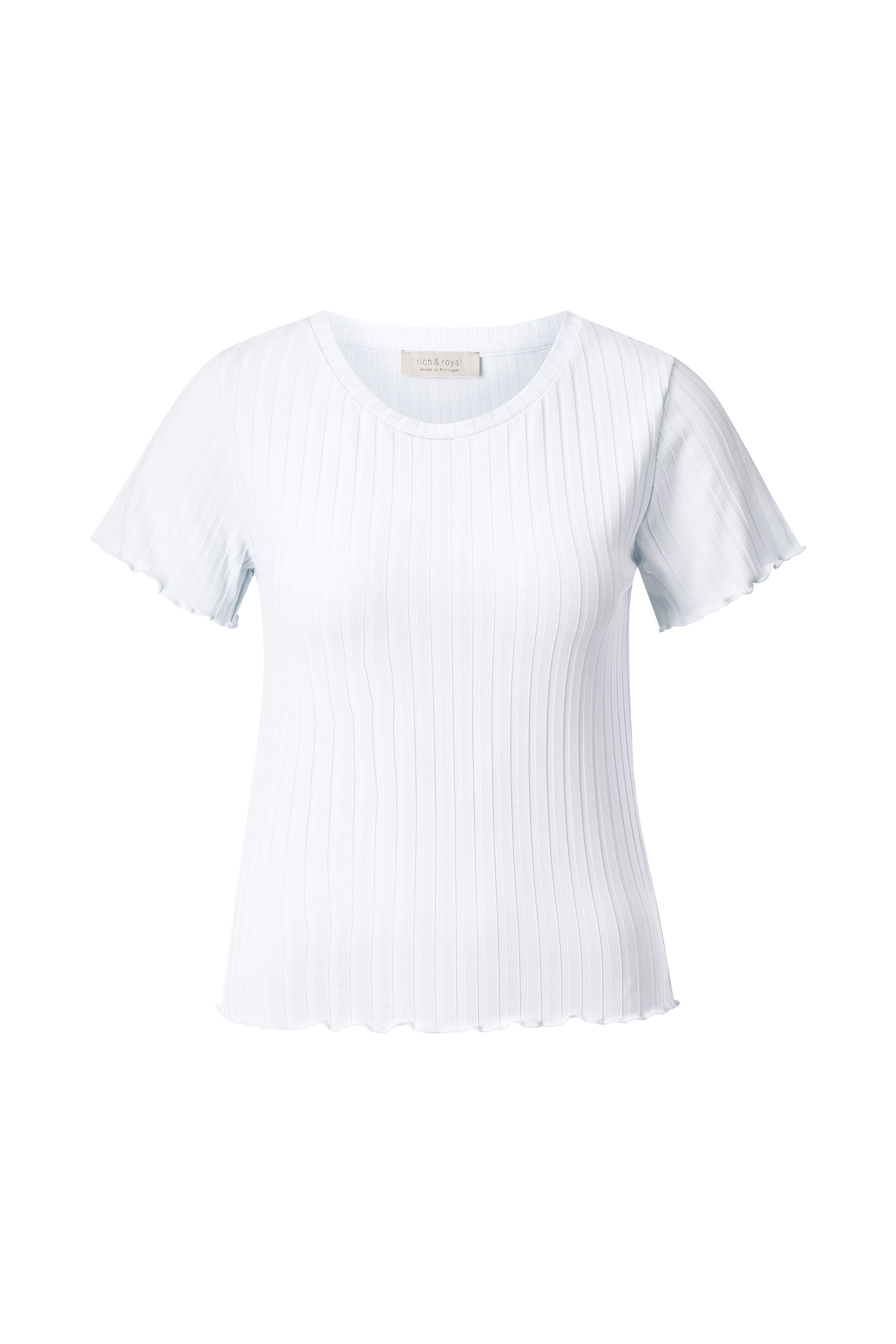 Rich & Royal Shirt met korte mouwen Met golvende zoom aan romp en mouwen