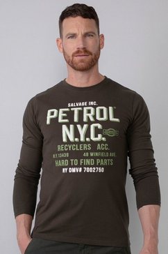 petrol industries shirt met lange mouwen met grote merkprint groen