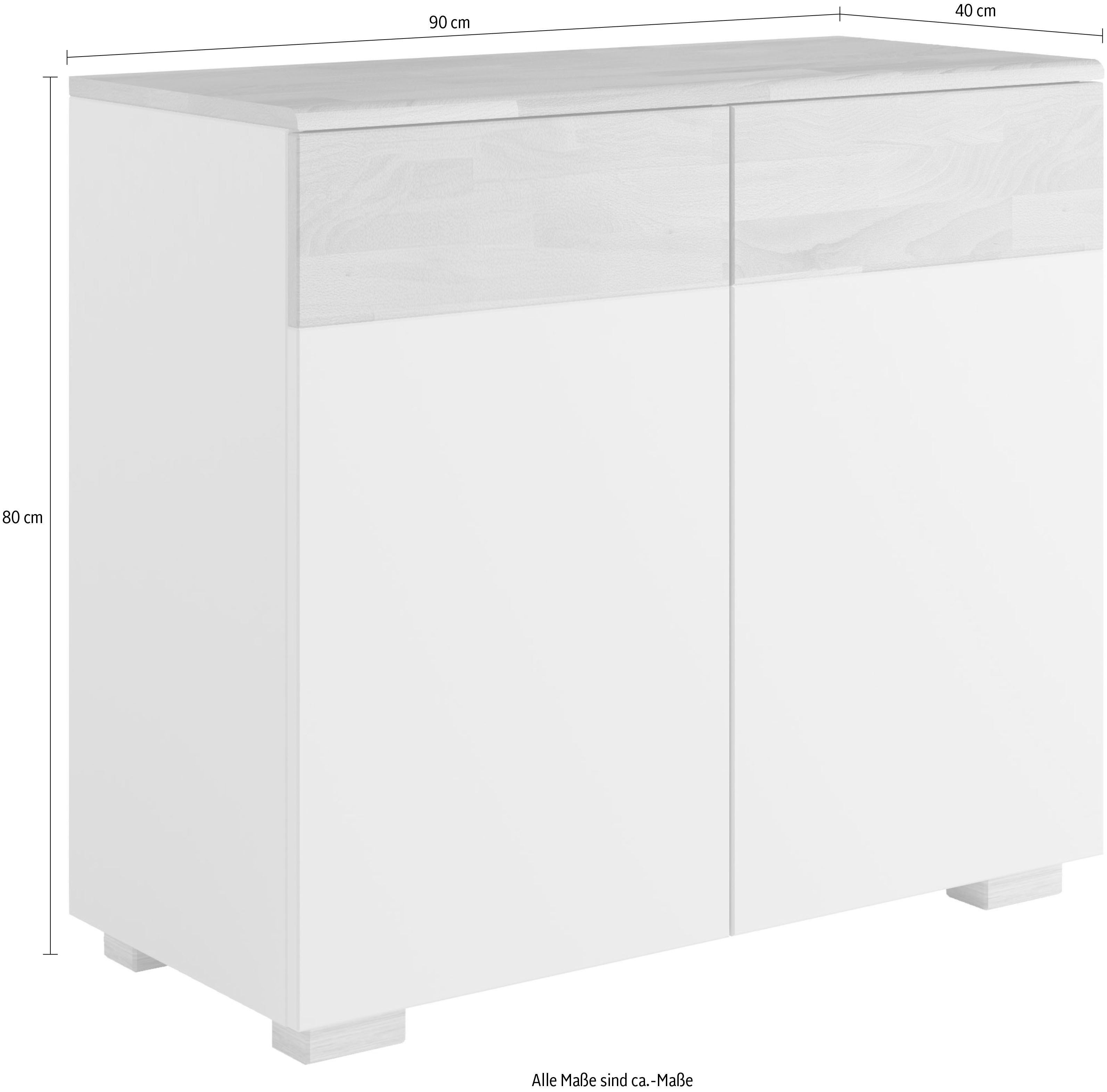 Home affaire Kast Citra deels massief Breedte 90cm, moderne greeploze uitstraling met push-to-open functie