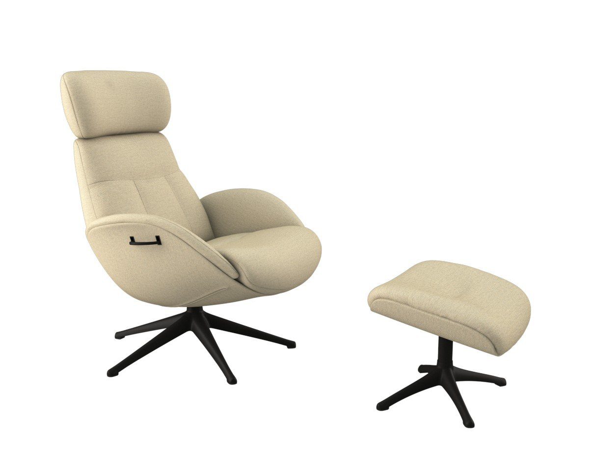 FLEXLUX Relaxfauteuil Elegant, relaxfauteuil, verstelbare rugleuning en hoofdsteun Eersteklas comfort, rug- en hoofdsteunverstelling, draaibaar, zwarte voet