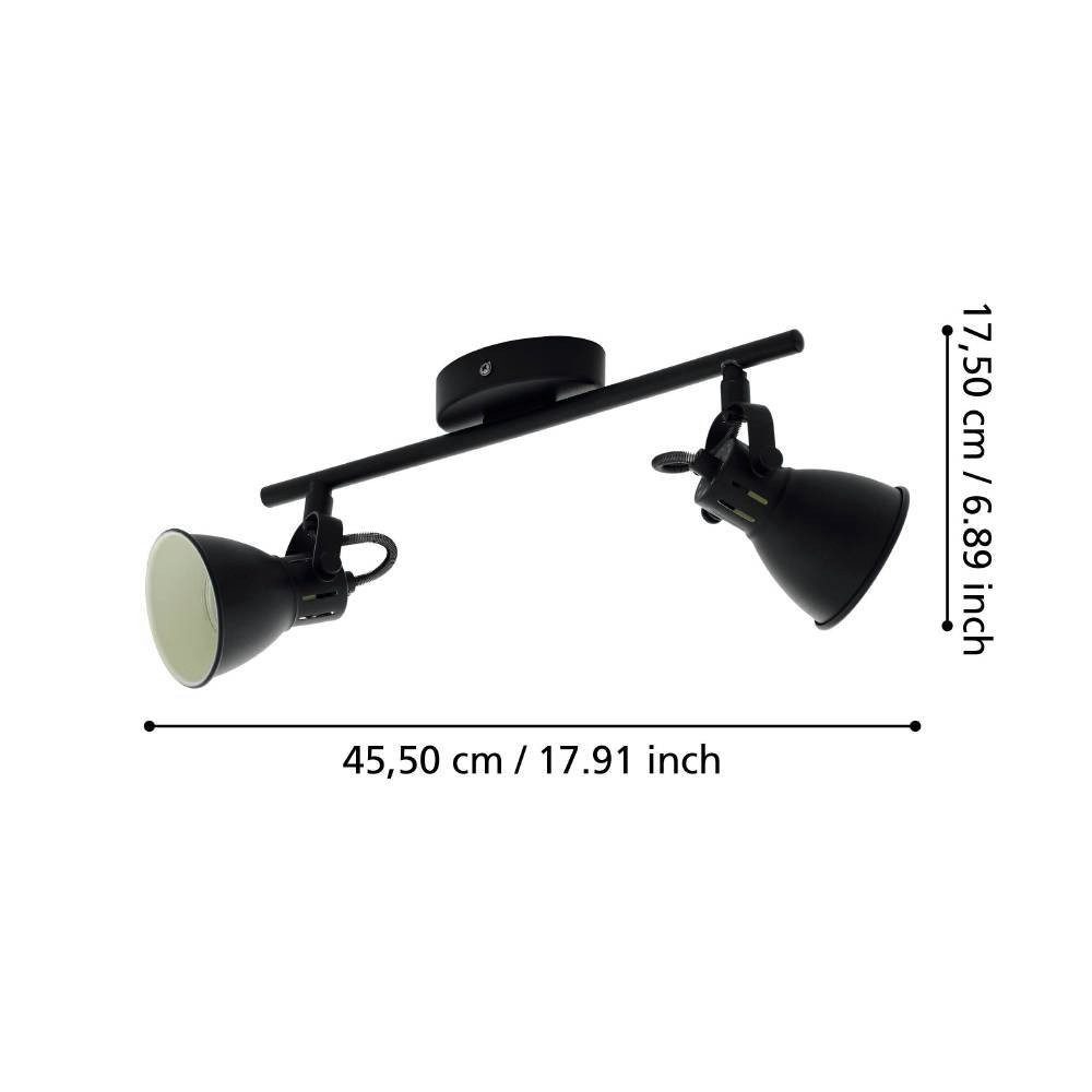 EGLO Ledplafondspots SERAS 2 plafondlamp, woonkamerlamp, spot, zwart, metaal, GU10