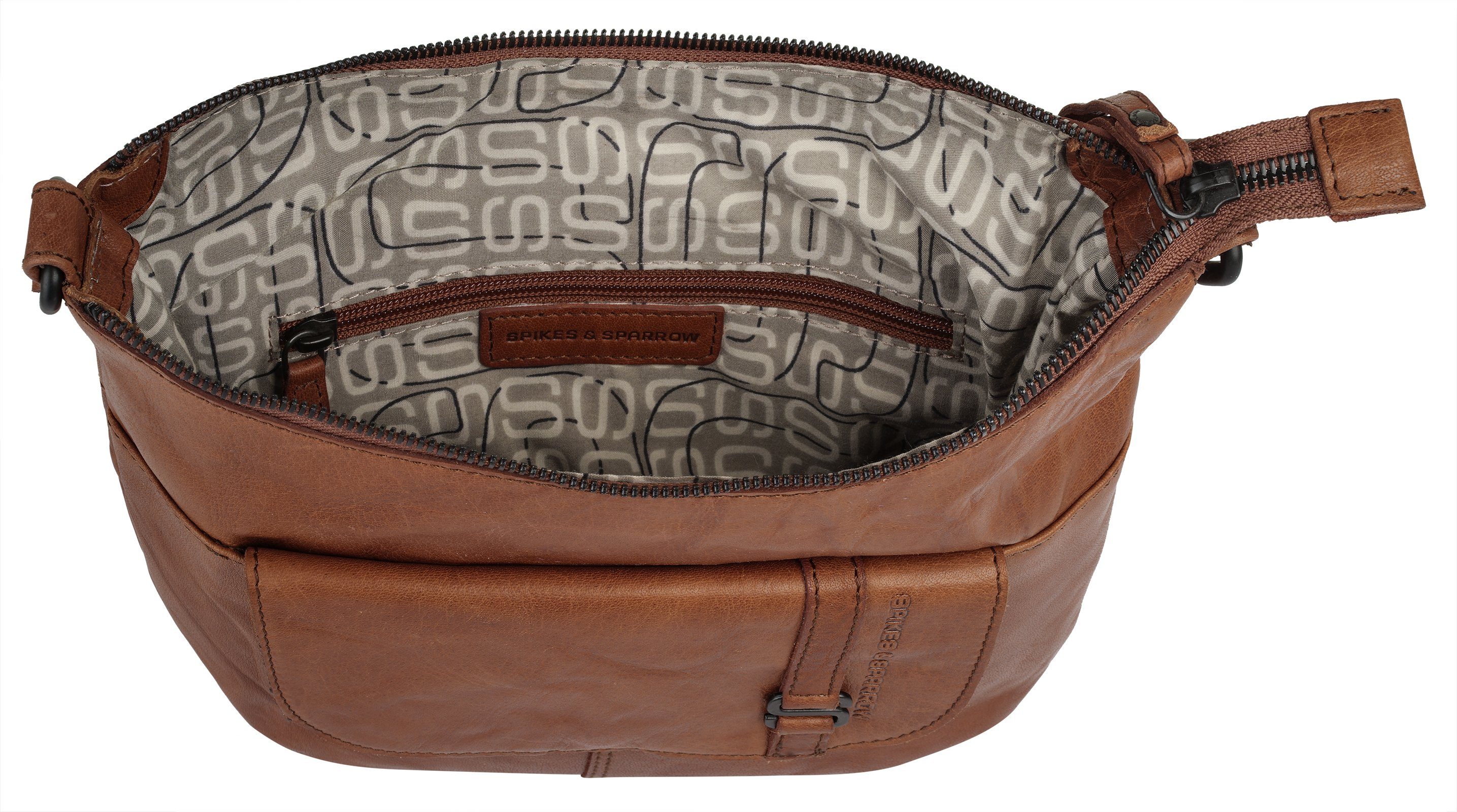 Spikes & Sparrow Schoudertas echt leder