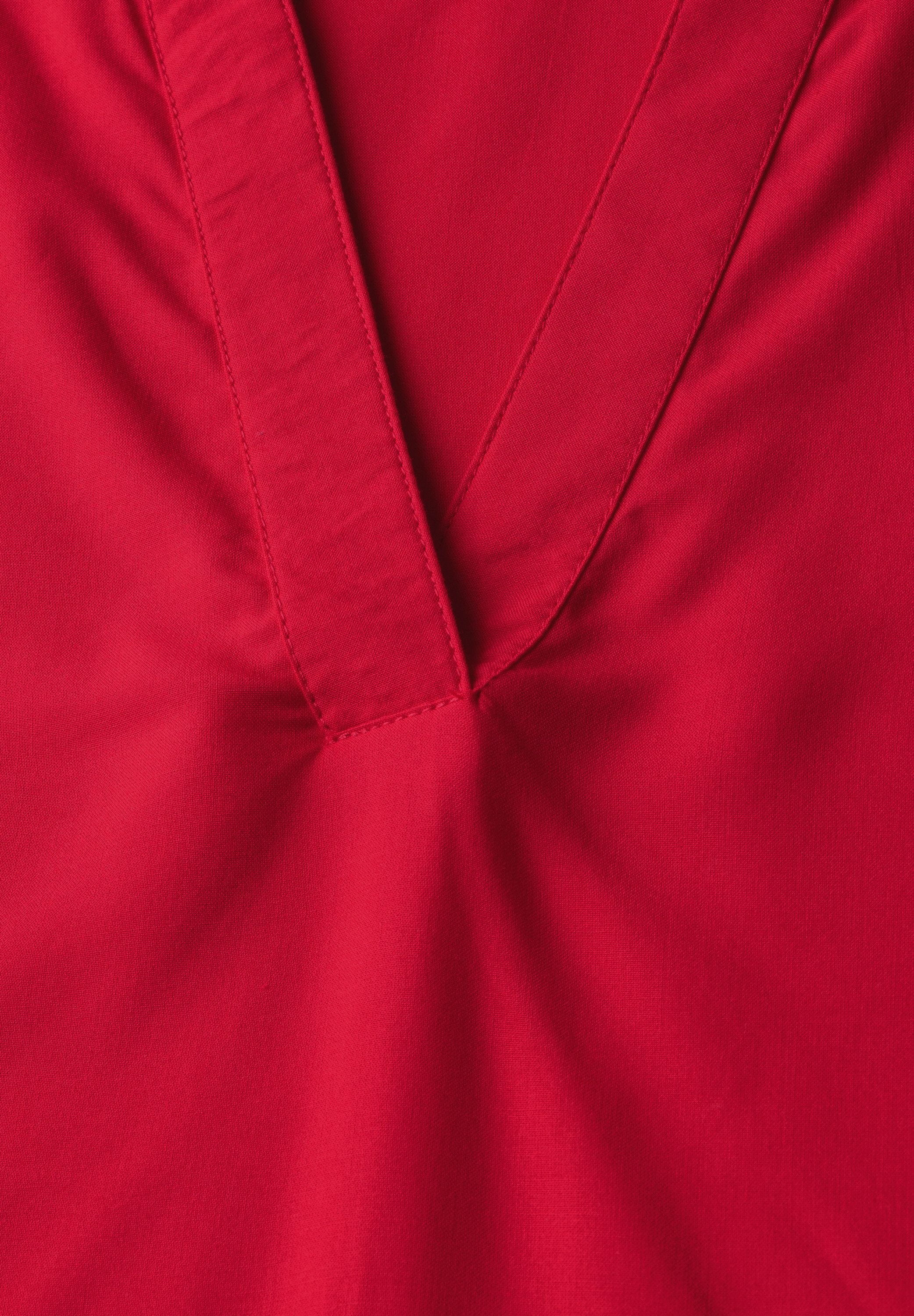 STREET ONE Blouse met korte mouwen met ingesneden ronde hals