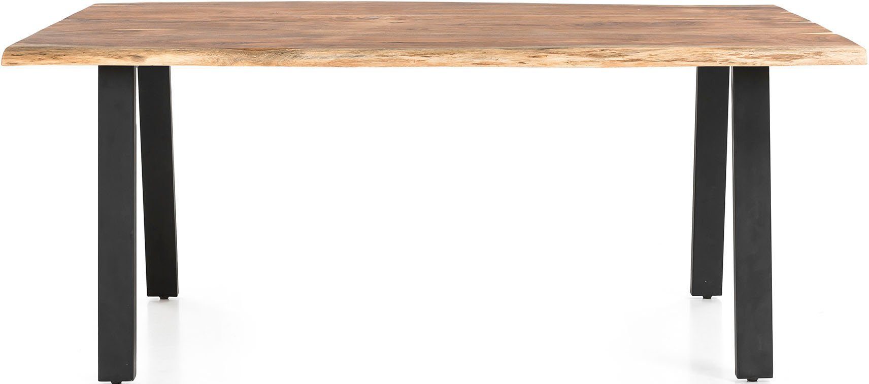 SalesFever Eettafel Massief hout geolied en tweevoudig gewaxt eettafels maat 220 cm x 76,5 cm x 110 cm beige