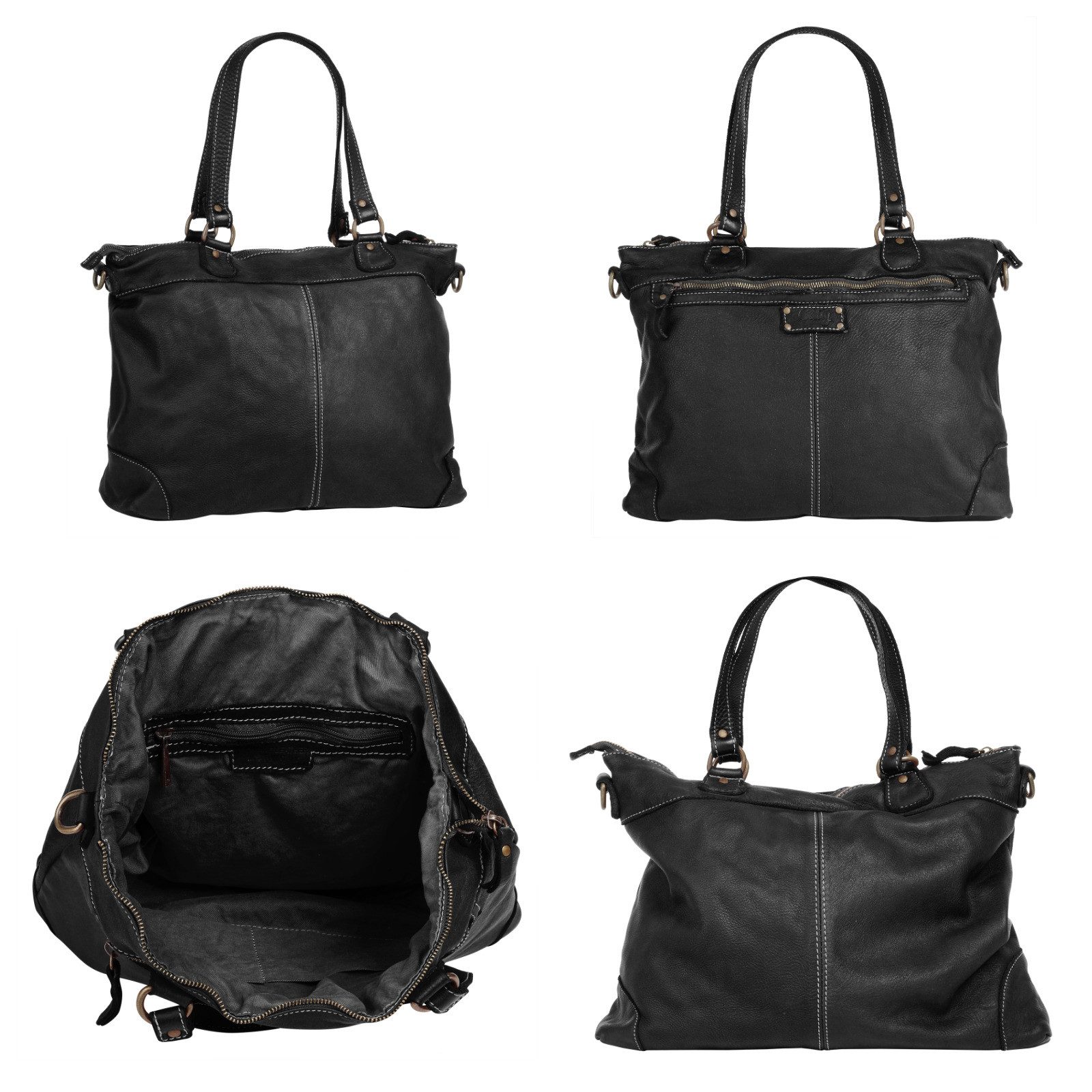 Cluty Shopper echt leer, made in italy