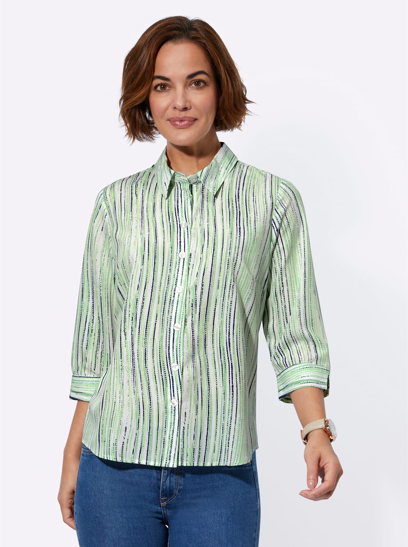 Classic Basics Crêpe-blouse dames tunieken maat 42 groen