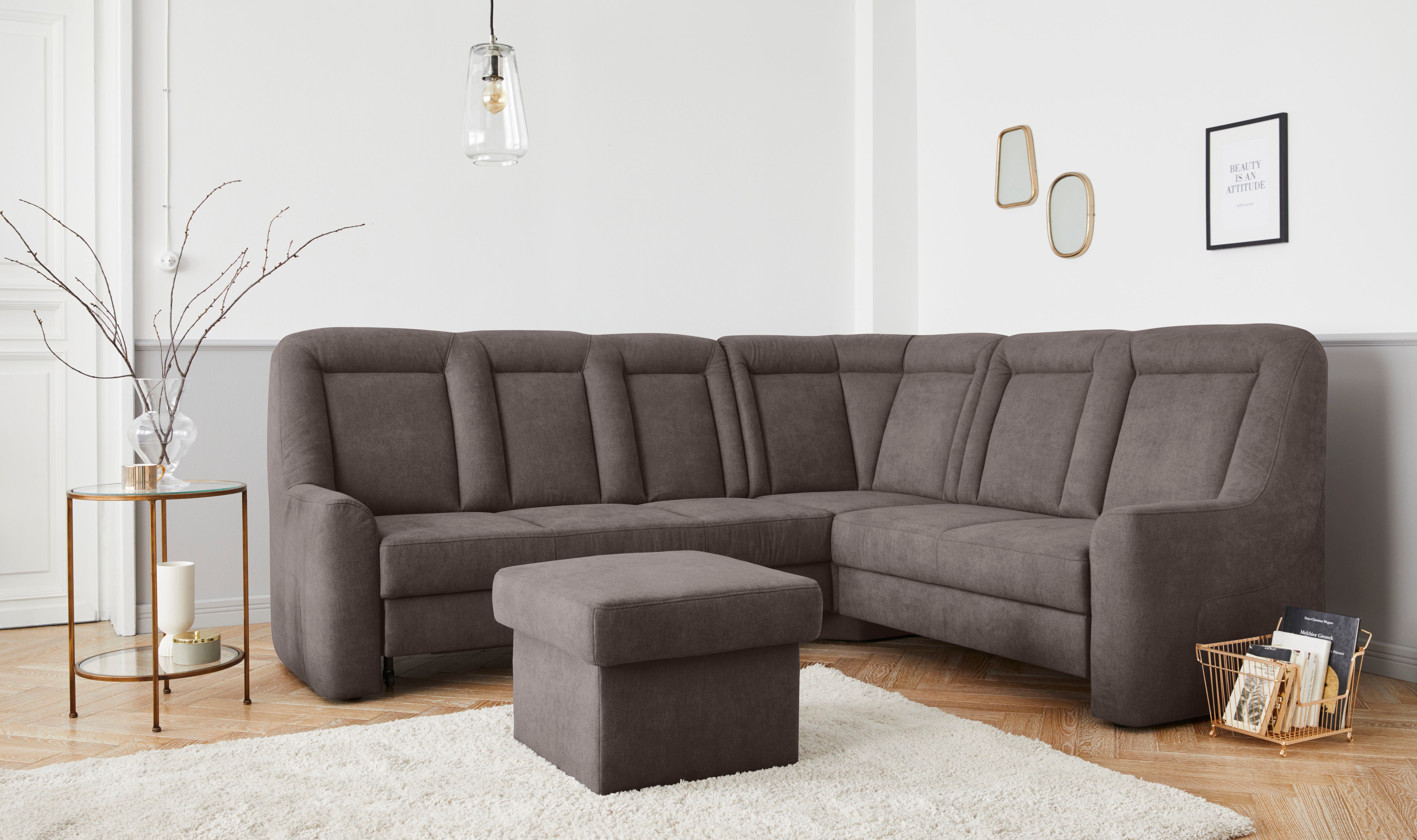 Sit&more Hoekbank Melissa L-vorm klassieke meubelcollectie, slaapfunctie naar keuze en lade