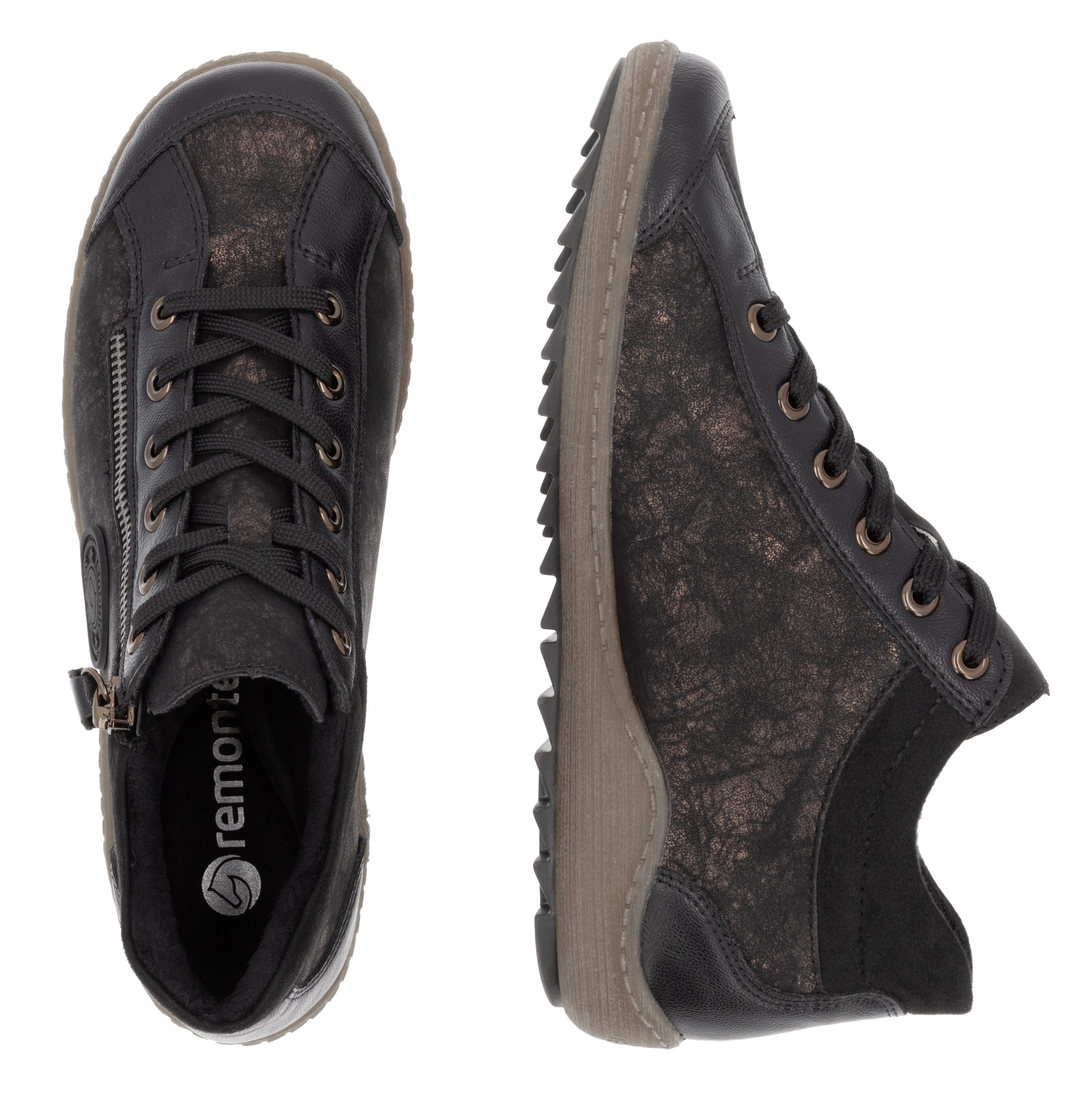 Remonte Veterschoenen flats, comfortschoenen, laarzen met zijrits