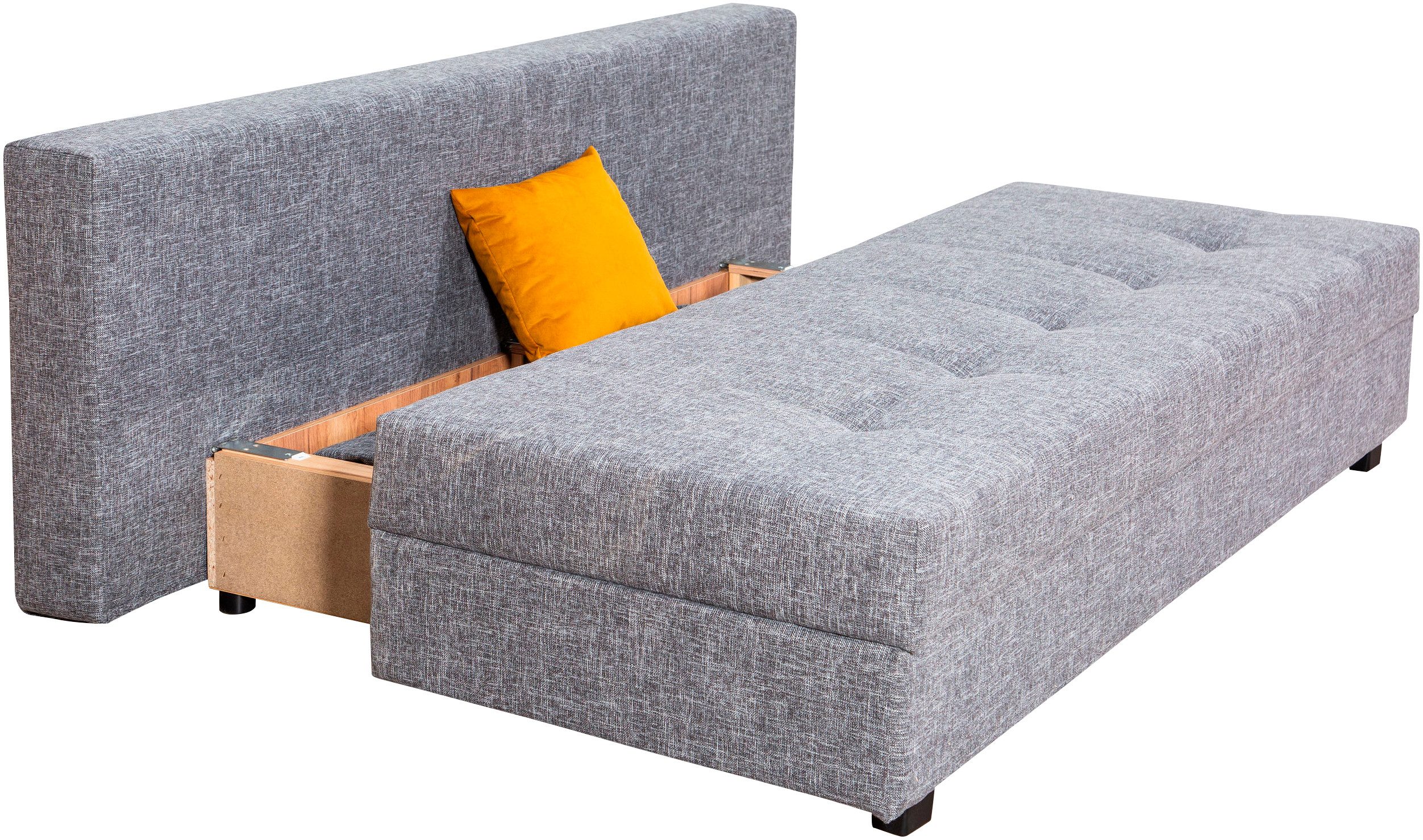 COLLECTION AB Slaapbank DARIA inclusief slaapfunctie en bedlade Slaapbank, bedfunctie, bedlade, inclusief rugkussens, veerkern