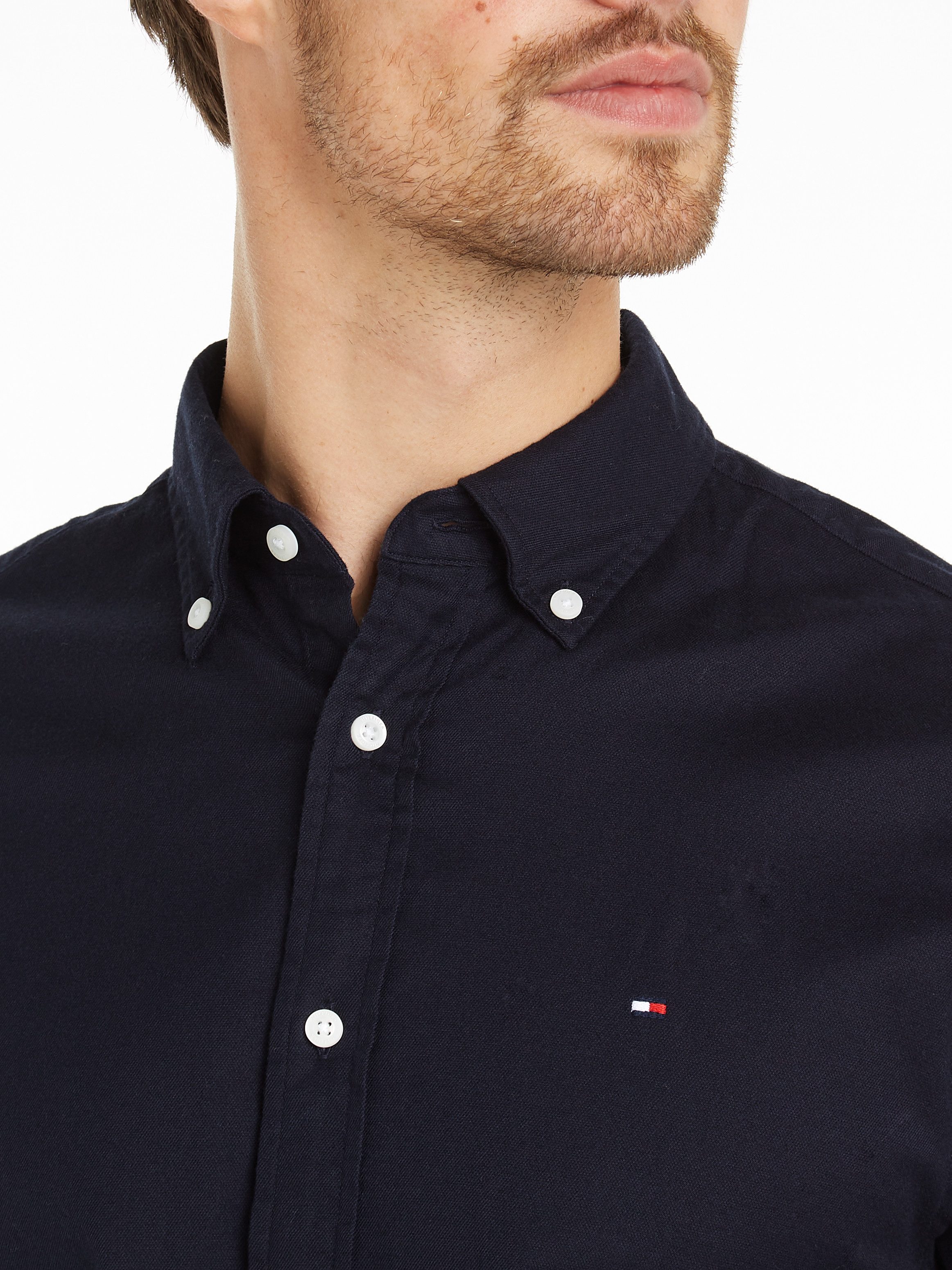 Tommy Hilfiger Businessoverhemd FLEX BRUSHED SOLID RF SHIRT