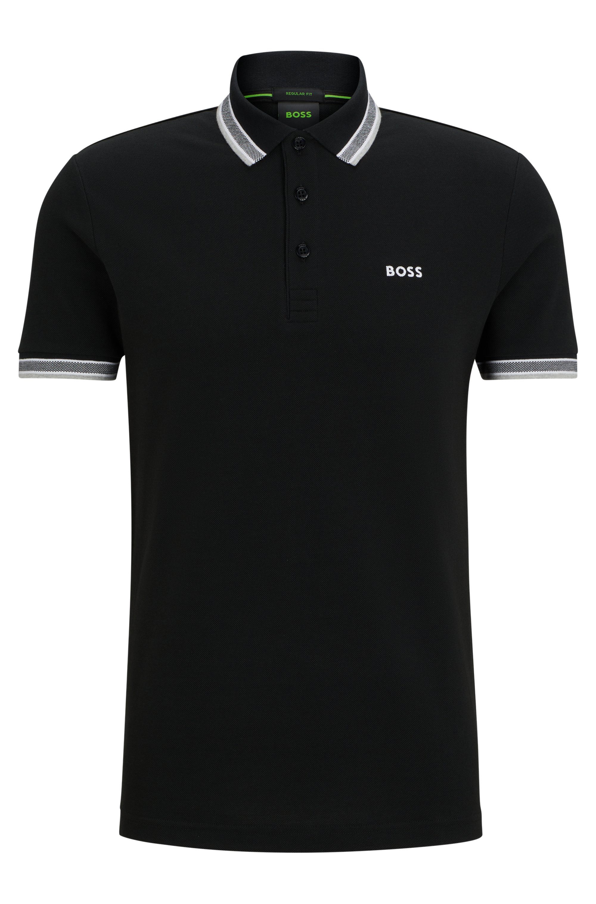 BOSS GREEN Poloshirt PADDY met contrasterende strepen aan de kraag