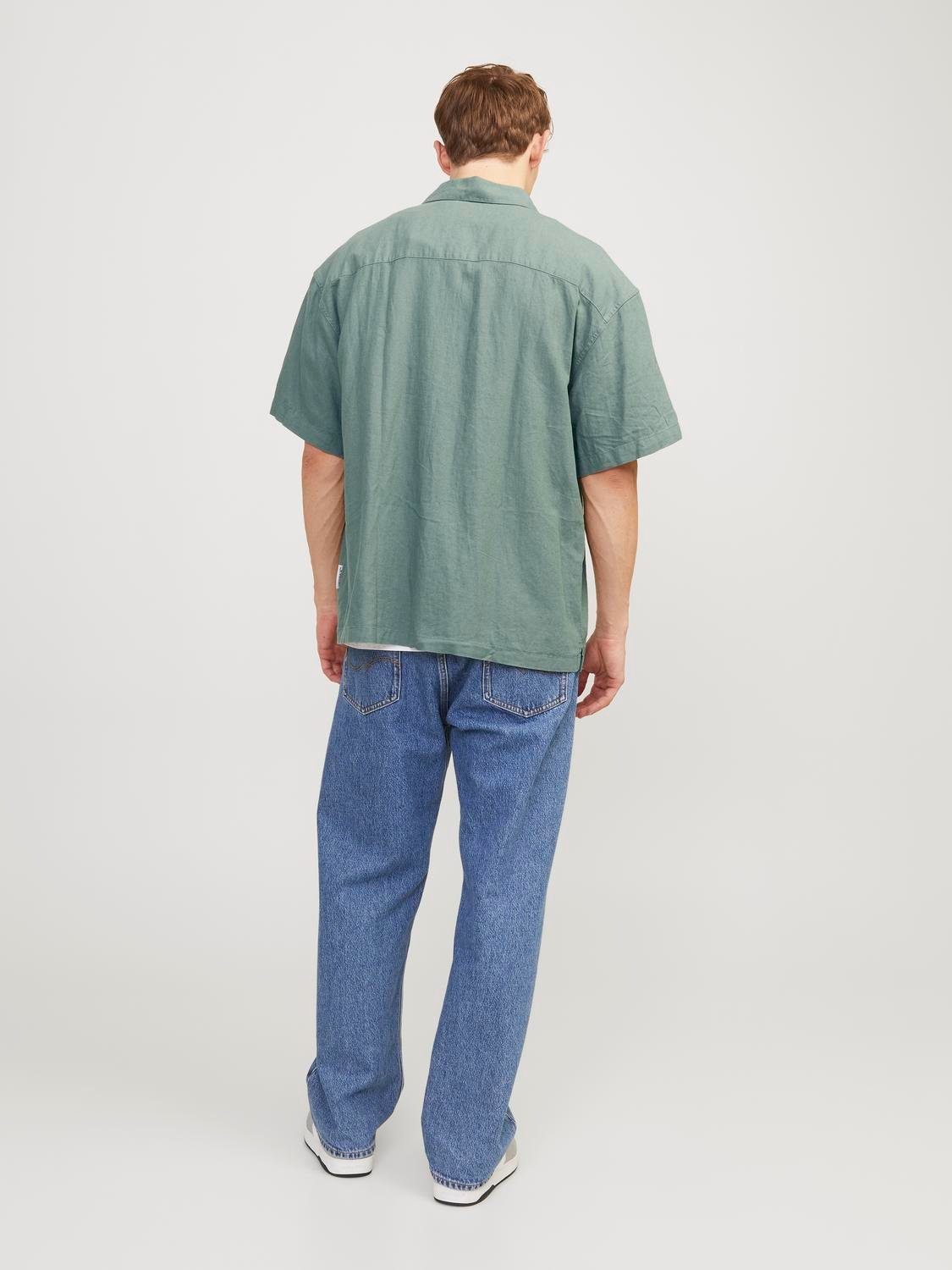 Jack & Jones Overhemd met korte mouwen JORFARO LINEN OVERSIZED SHIRT SS SN