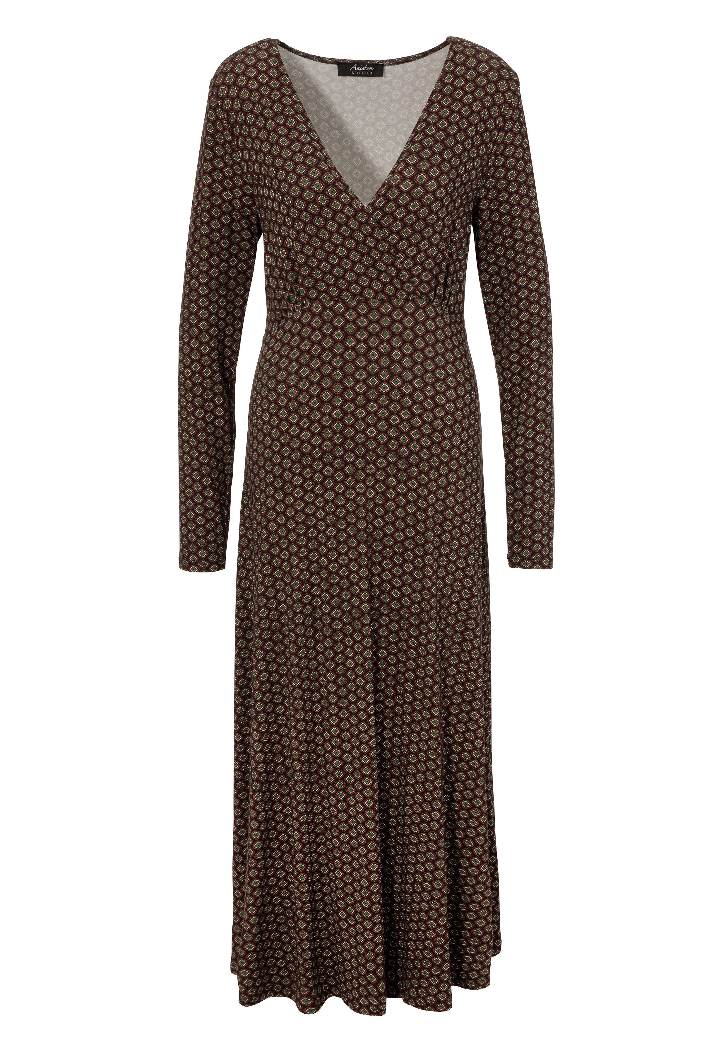 Aniston SELECTED Maxi-jurk met v-halslijn in wikkel-look en onderborstnaad
