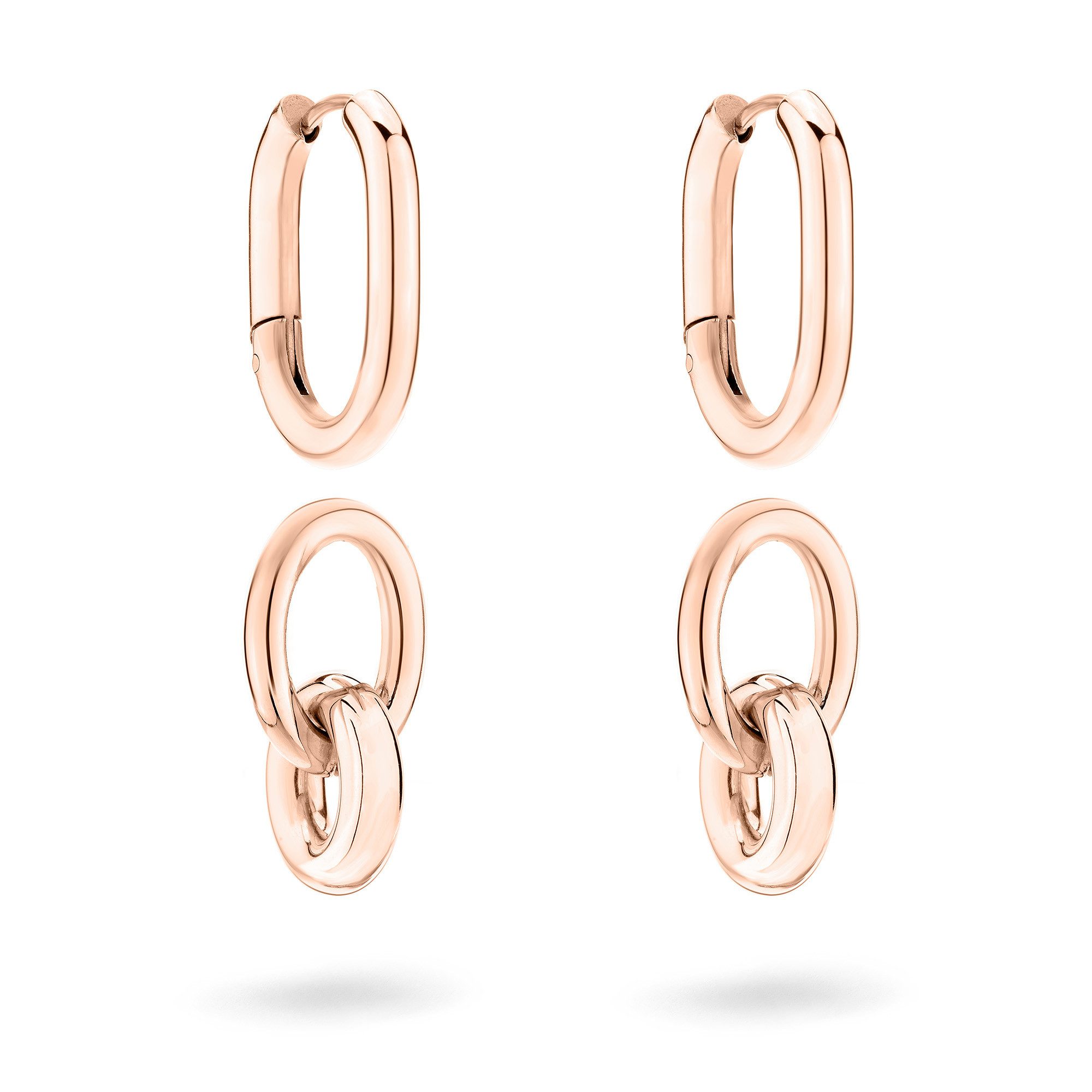 Liebeskind Berlin Paar creolen Sieraden cadeau roestvrijstalen oorbellen Modern Knot