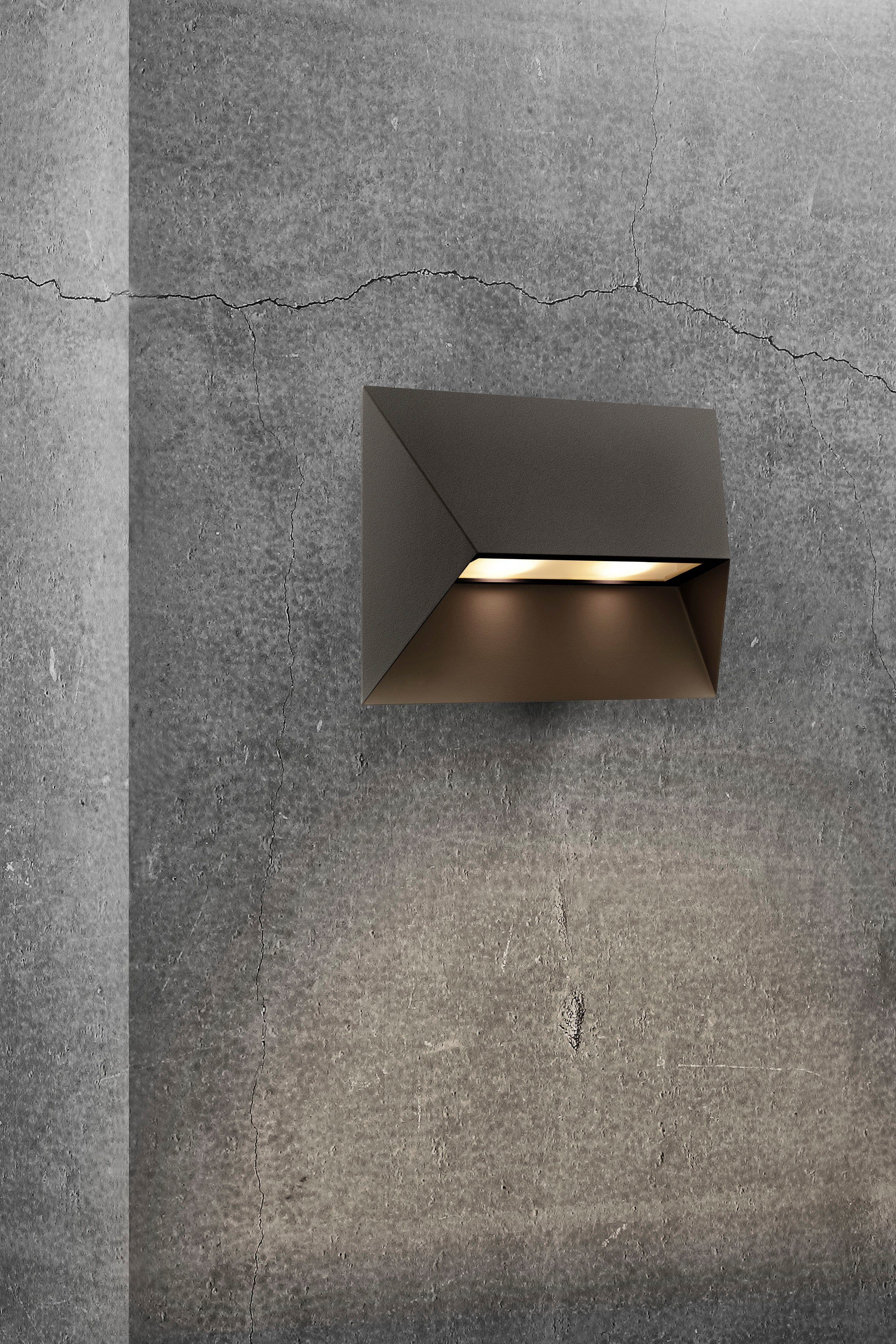 Nordlux Wandlamp voor buiten Pontio Architectonisch ontwerp, verwisselbare gloeilamp, stabiele metalen behuizing (1 stuk)