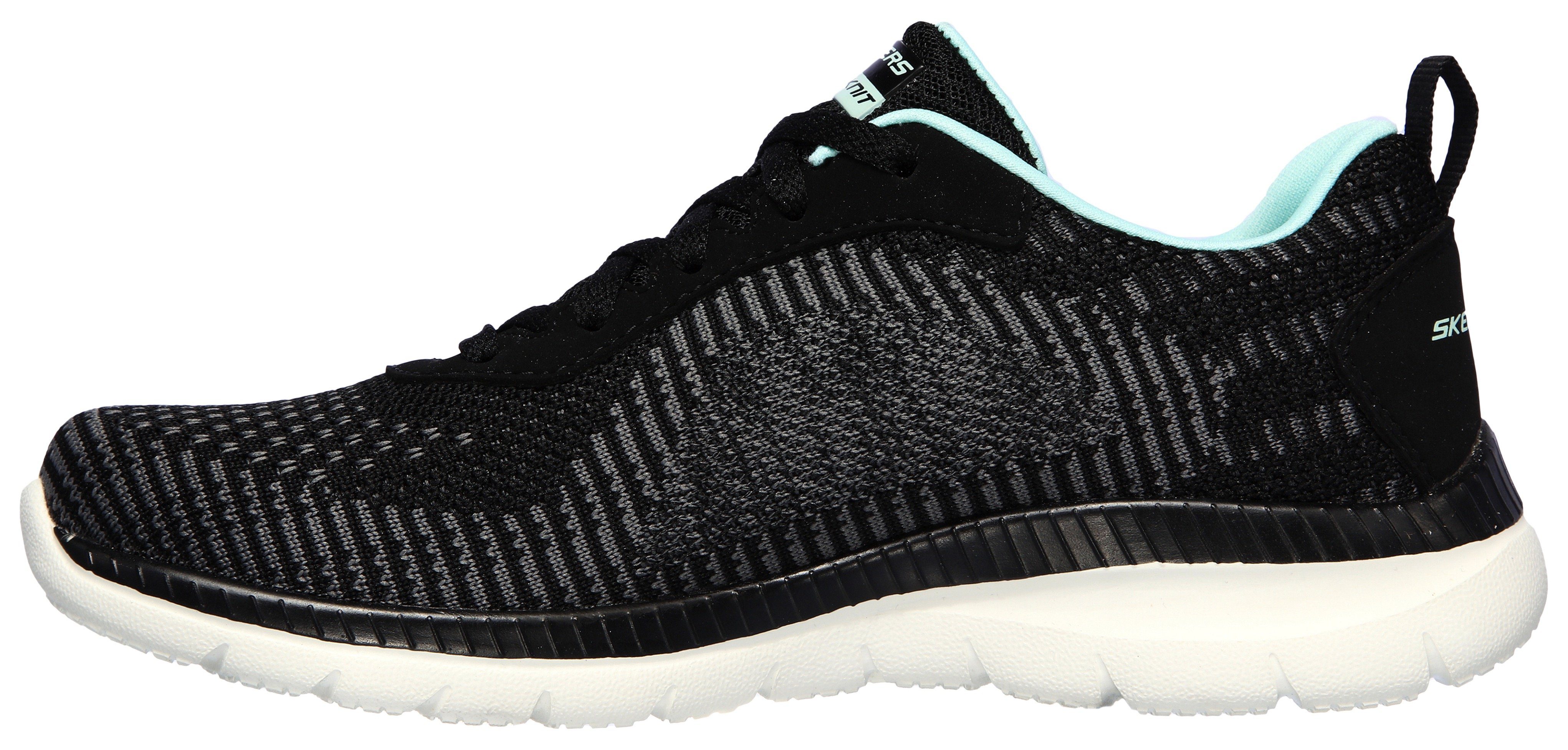 Skechers Sneakers BOUNTIFUL-PURIST in brei-look, vrijetijdsschoen, lage schoen, veterschoen