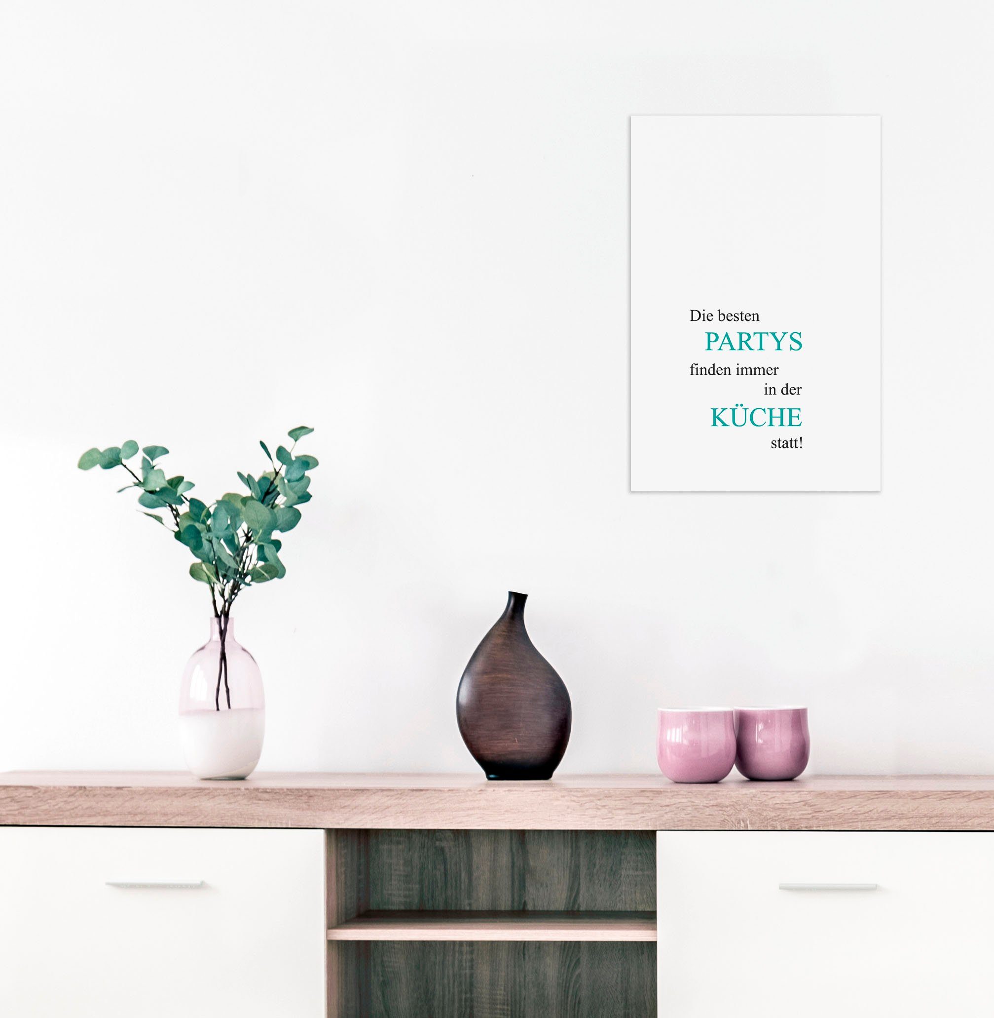 queence Sierobject voor aan de wand Party’s en keuken Stalen bord, blikken bord, spreuk, grappig, wanddecoratie, retro, 20x30cm