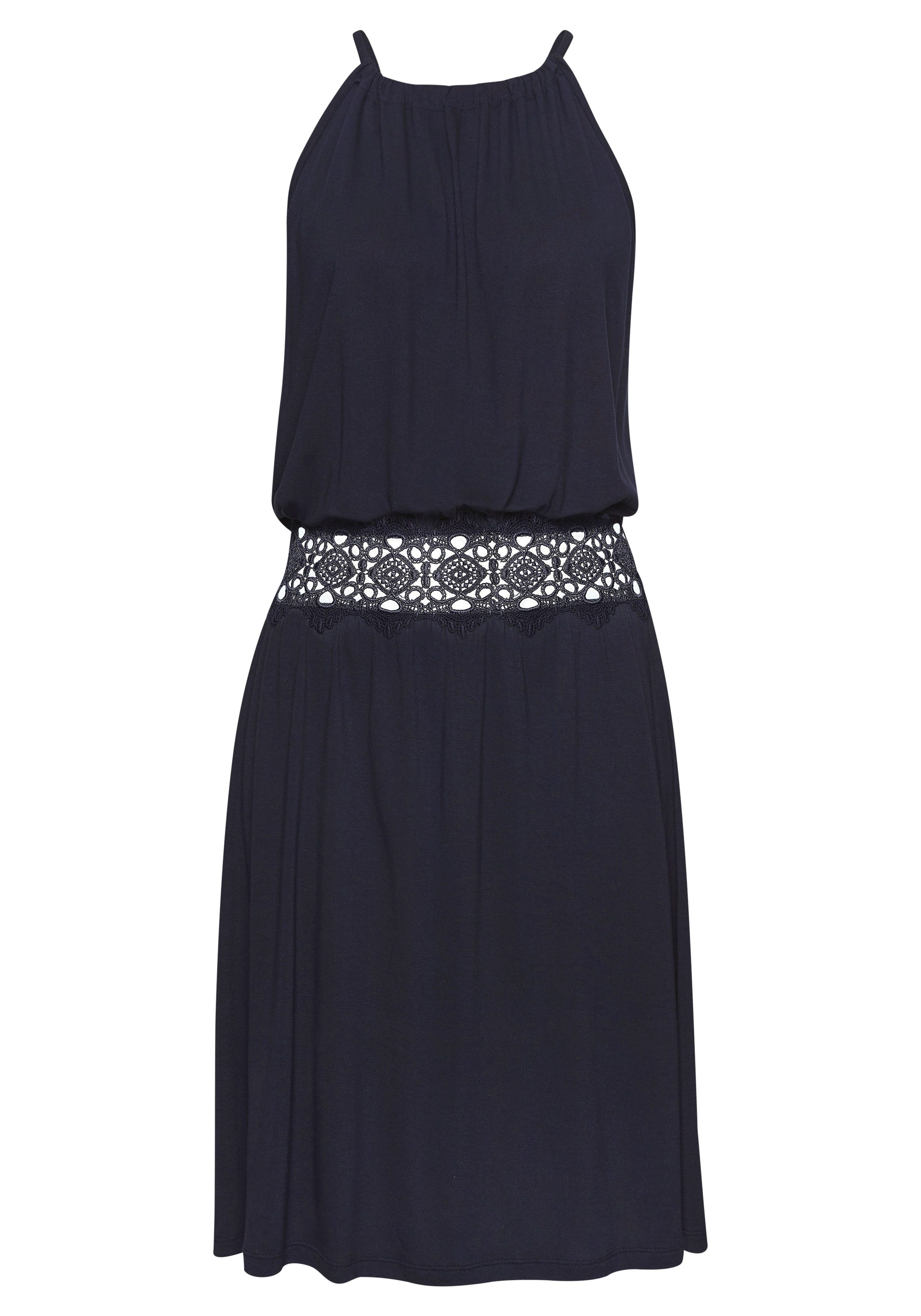 Vivance Zomerjurk met haakwerk inzet in de taille, elegante zomerjurk van jersey