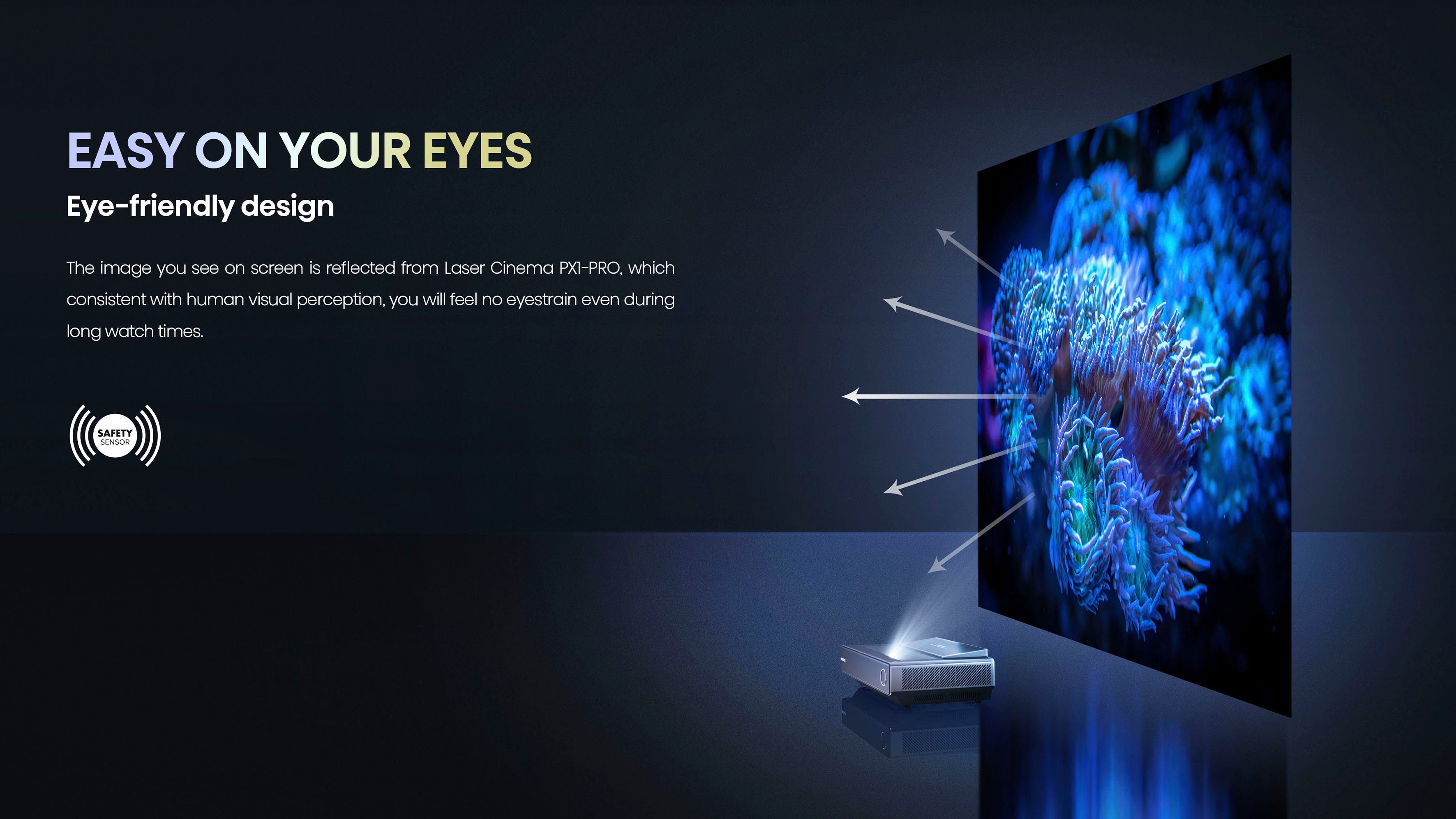 Hisense Laser-tv PX1-Pro 90-130 inch Trichroma laserprojector, 4K Ultra HD, 4k laser cinema, rgb lasertechnologie, android q - zonder scherm