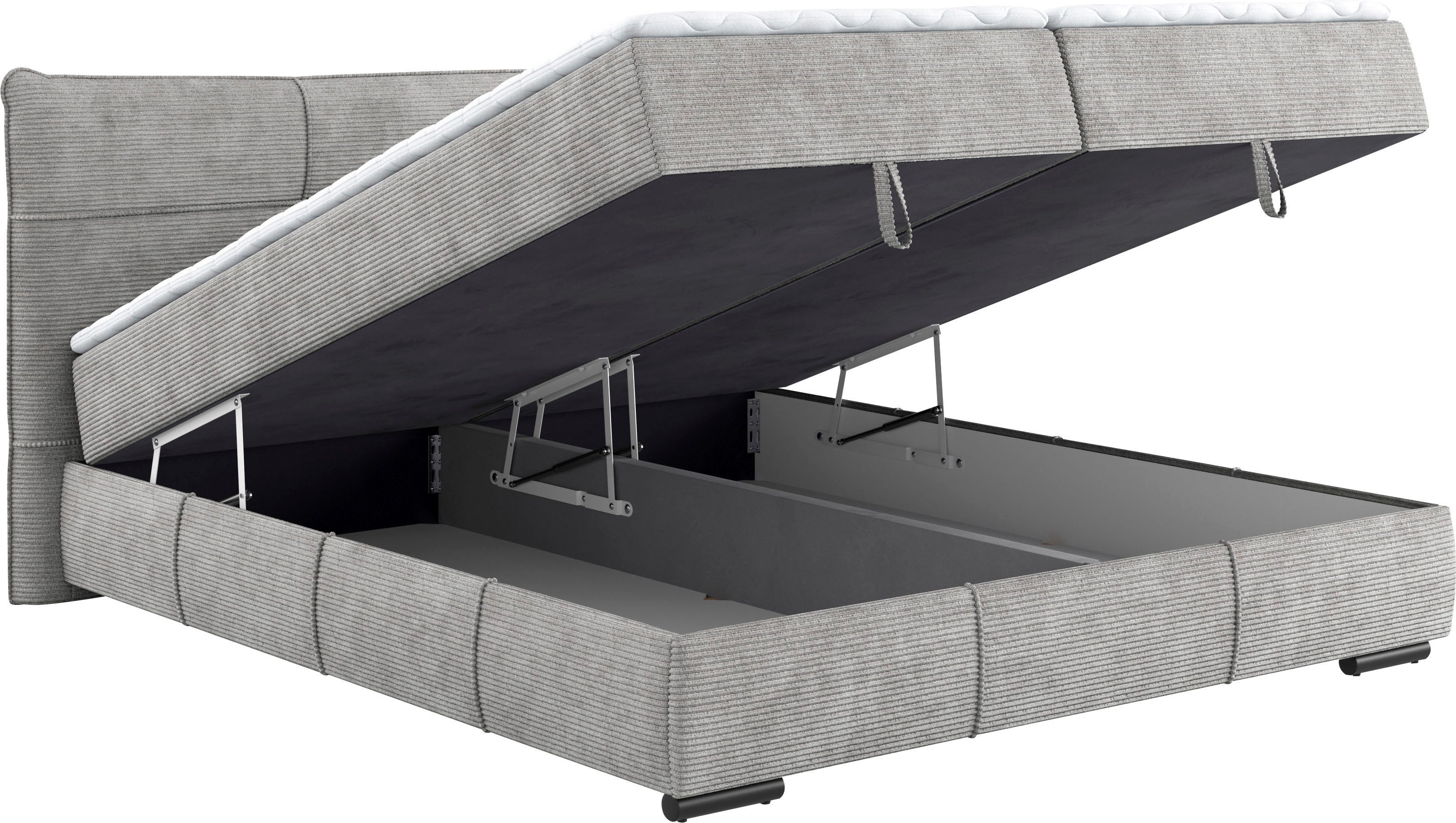 Mr. Couch Boxspring Brewdley met bedkist, incl. matras Topmatras en sierkussen, in verschillende hardheden beschikbaar
