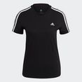 adidas sportswear t-shirt loungewear essentials slim 3-stripes zwart