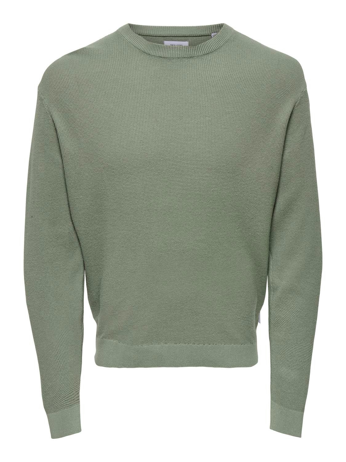 ONLY & SONS Trui met ronde hals ONSTONY DS 12 LS WAFFLE CREW KNIT