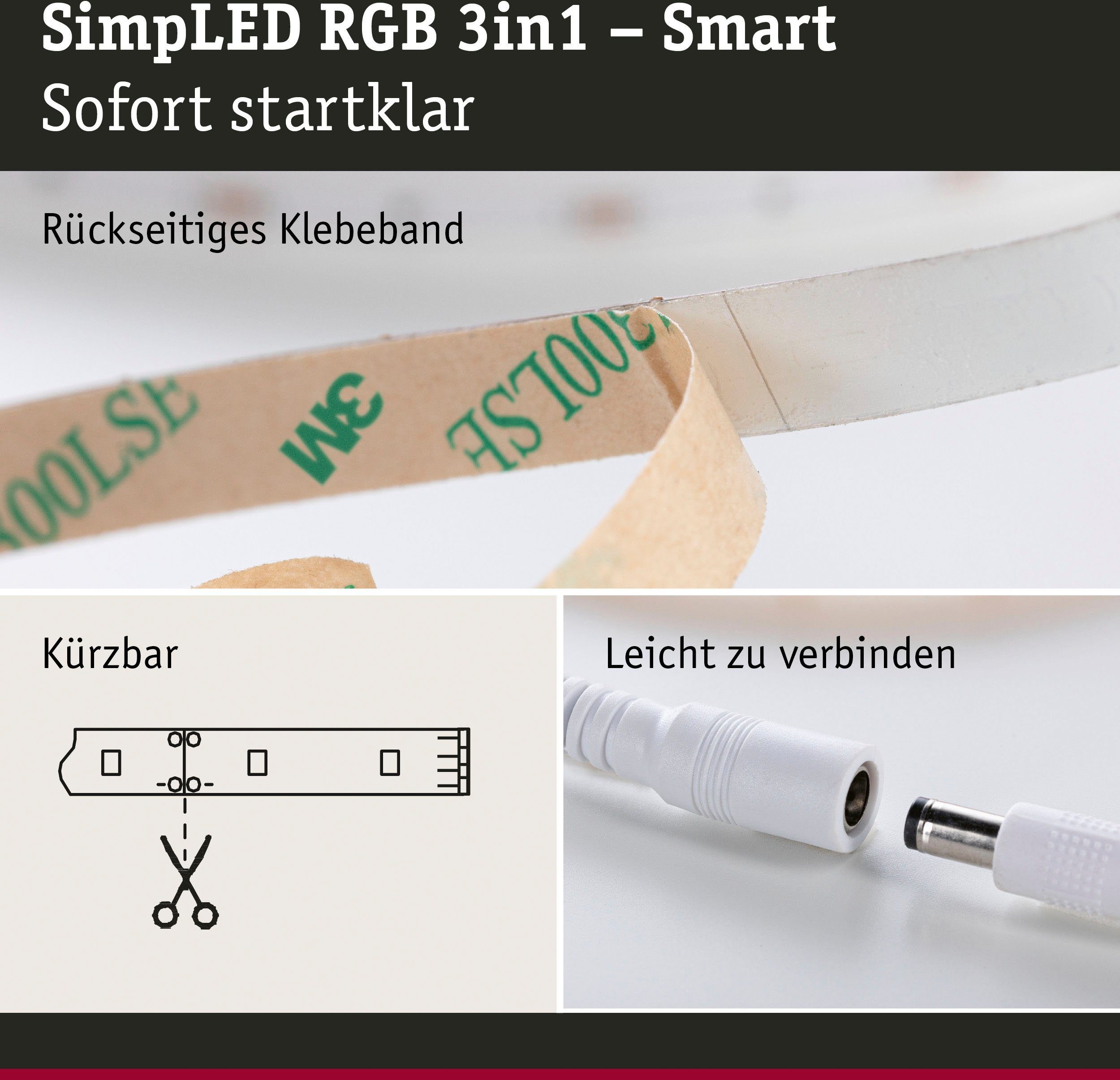Paulmann Led-strepen SimpLED Stripe Set 5m 230/12V DC Wit Metaal Kunststof