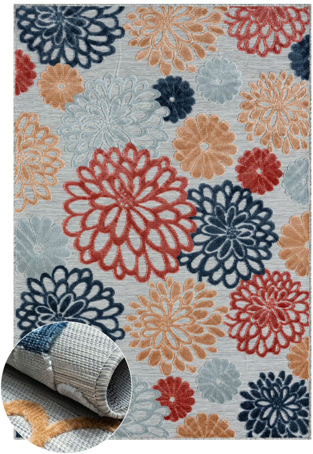 Myflair Möbel & Accessoires Vloerkleed Bloom voorraadopruiming Bloemenmotief, hoog-laag effect, geschikt voor buiten, balkon, terras