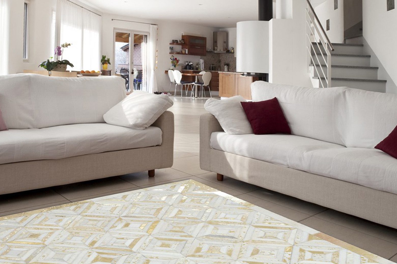 calo-deluxe Vachtvloerkleed Scarllet 410 echte runderhuid, woonkamer