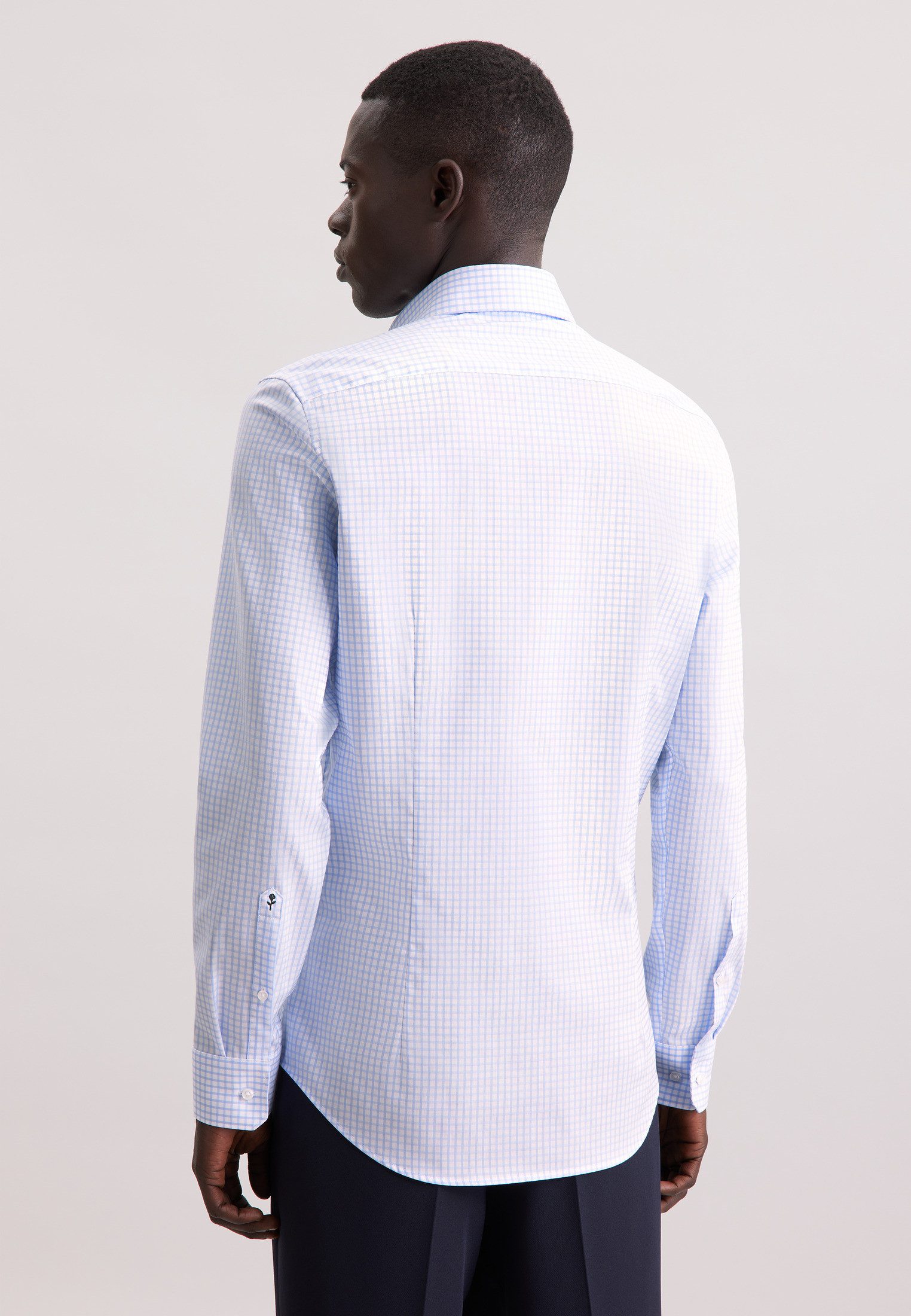 seidensticker Businessoverhemd Zwarte roos Slim 1/1 Bedekte Button-Down-kraag ruit