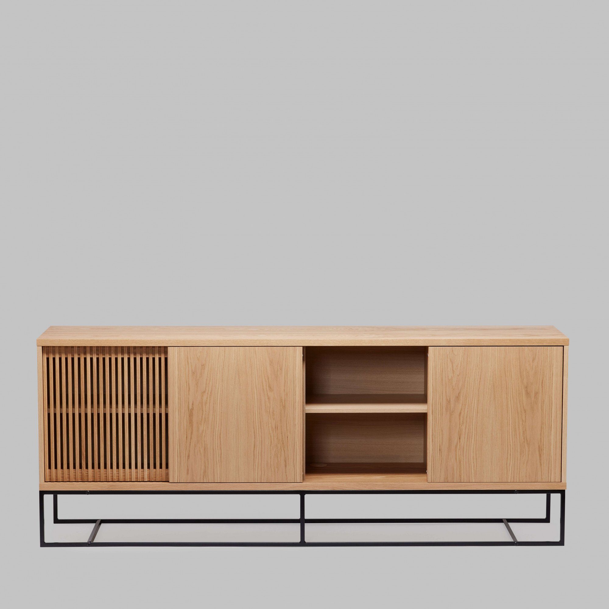 Woodman Dressoir Ende Commode, deels massief, metalen voeten, breedte 188 cm