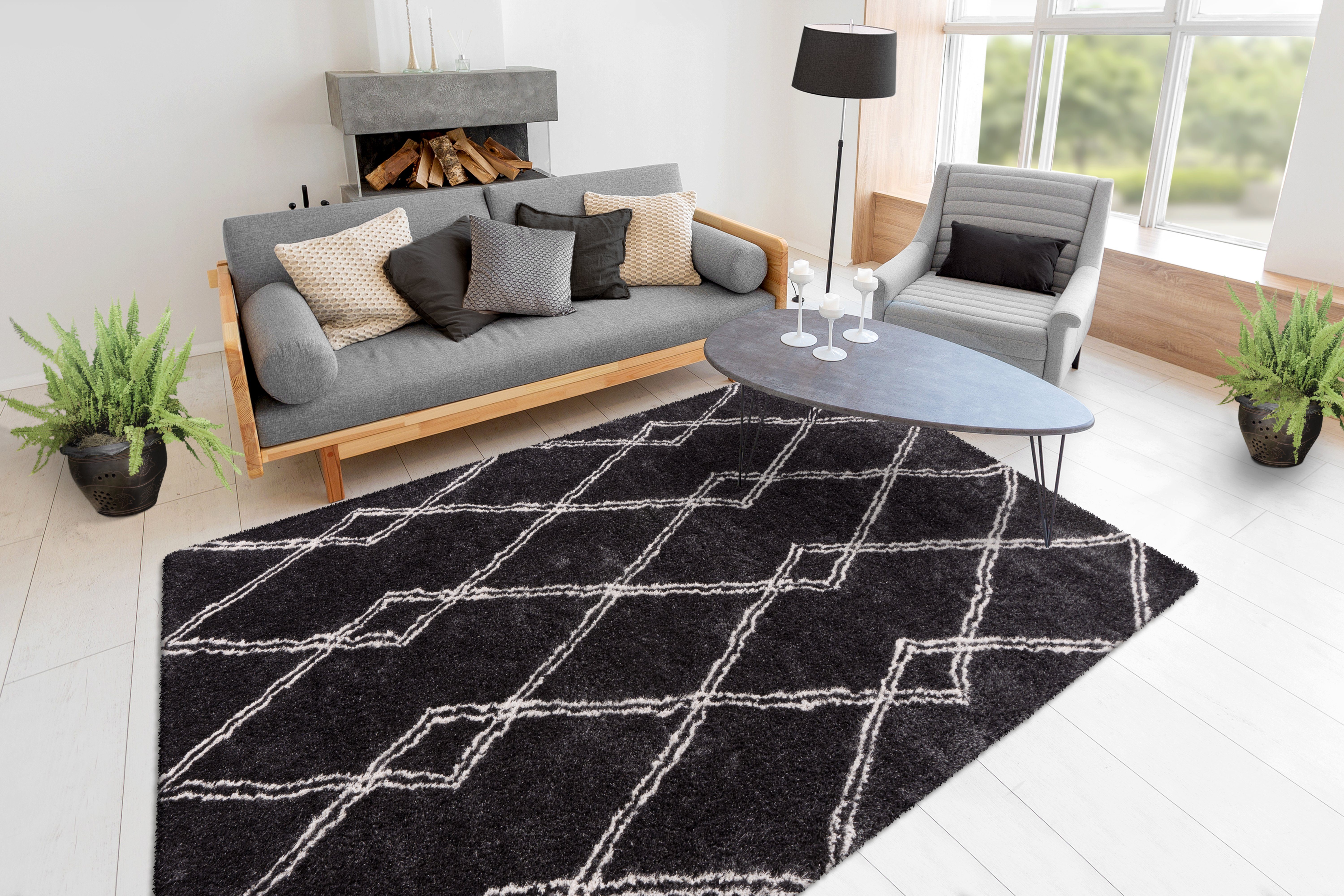 me gusta Vloerkleed Orlando 125 Zachte hoogpolige tapijt, subtiel ontworpen, geschikt voor vloerverwarming