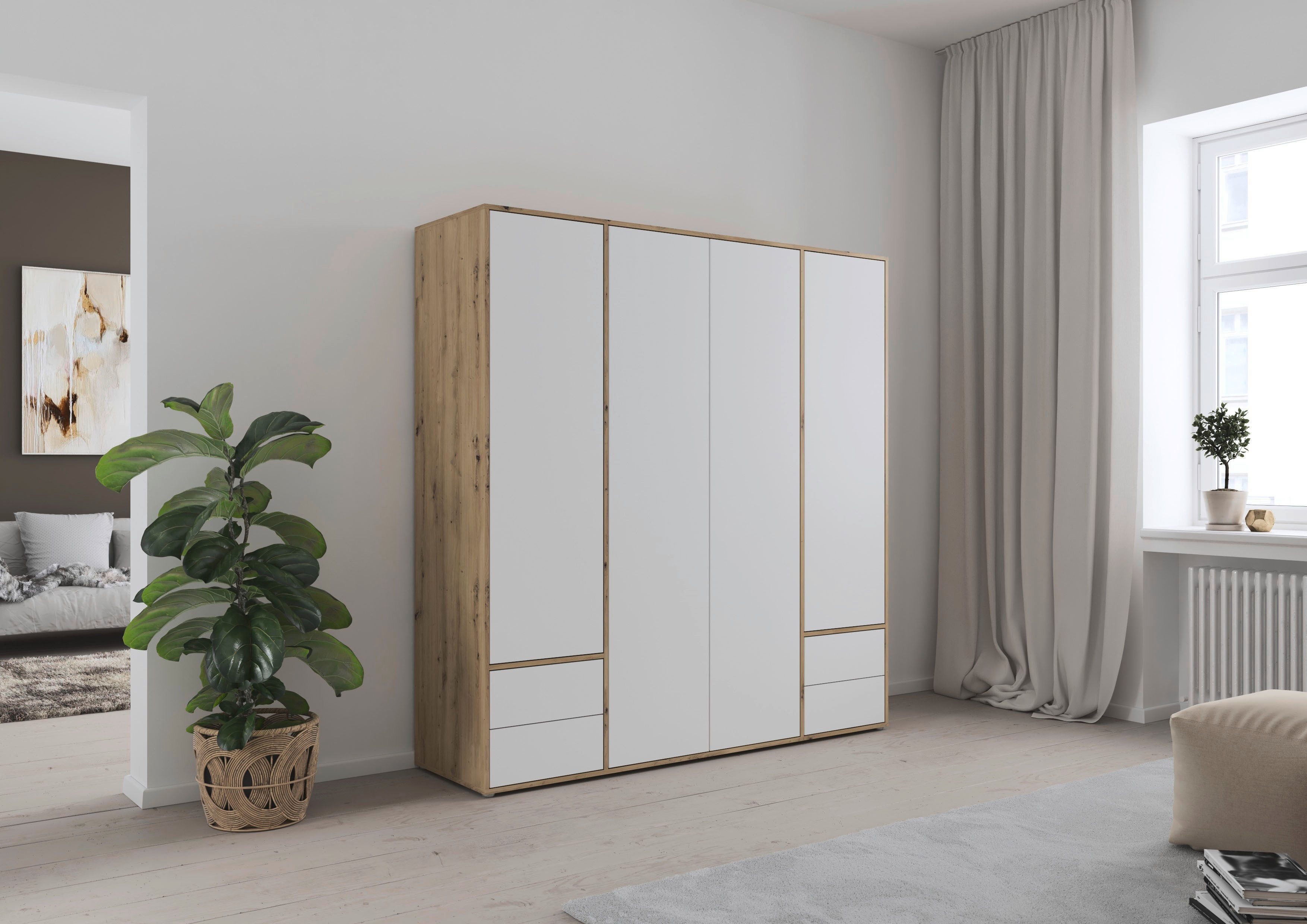 rauch Draaideurkast Kledingkast Kast Garderobe Wasmand NABILA veel Opbergruimte met 2 lades en push-to-open functie topseller made in germany