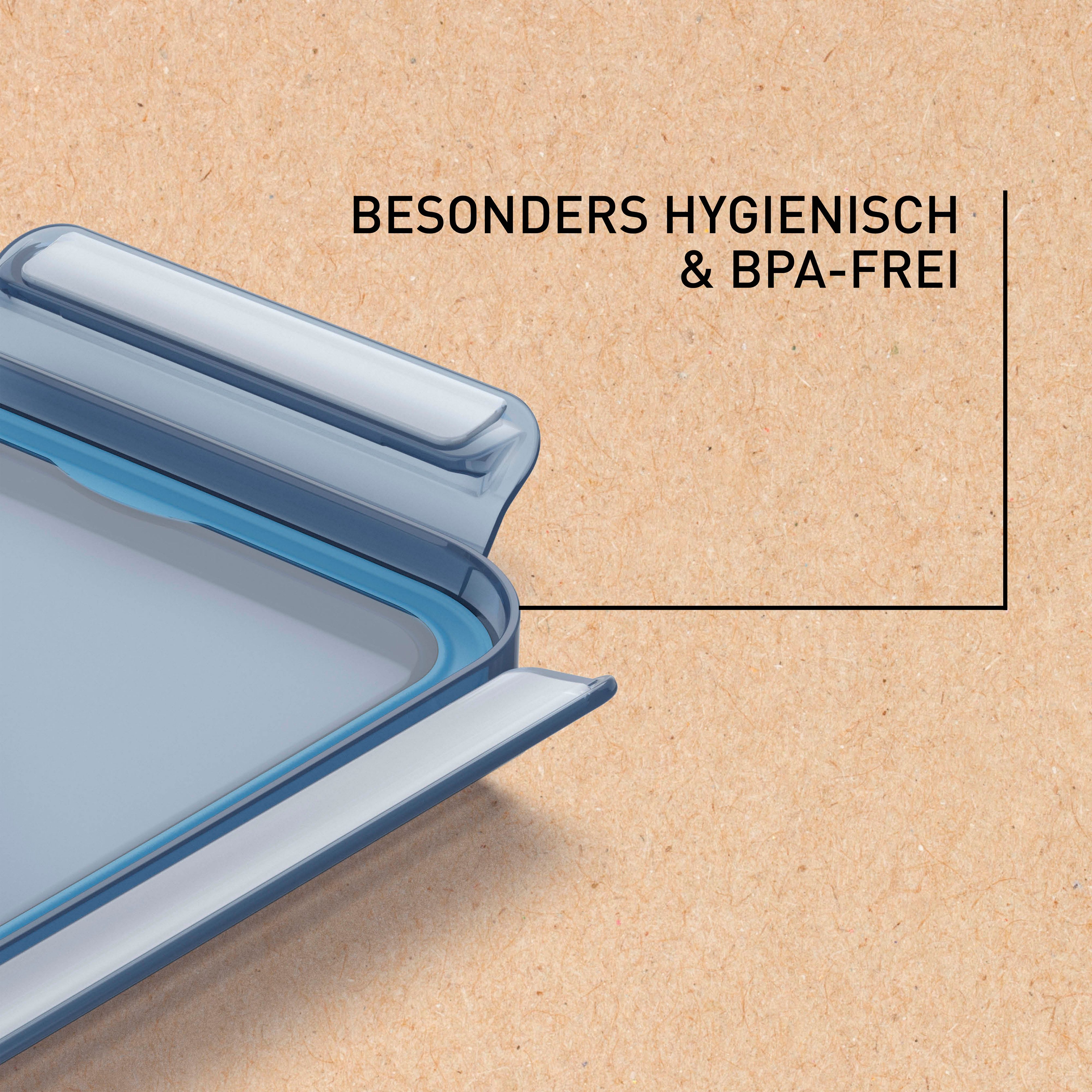 Emsa Vershoudtrommel Clip & Close Eco 1 l, rechthoekig, eco-design, dicht, hygiënisch, vaatwasserbestendig (2-delig)