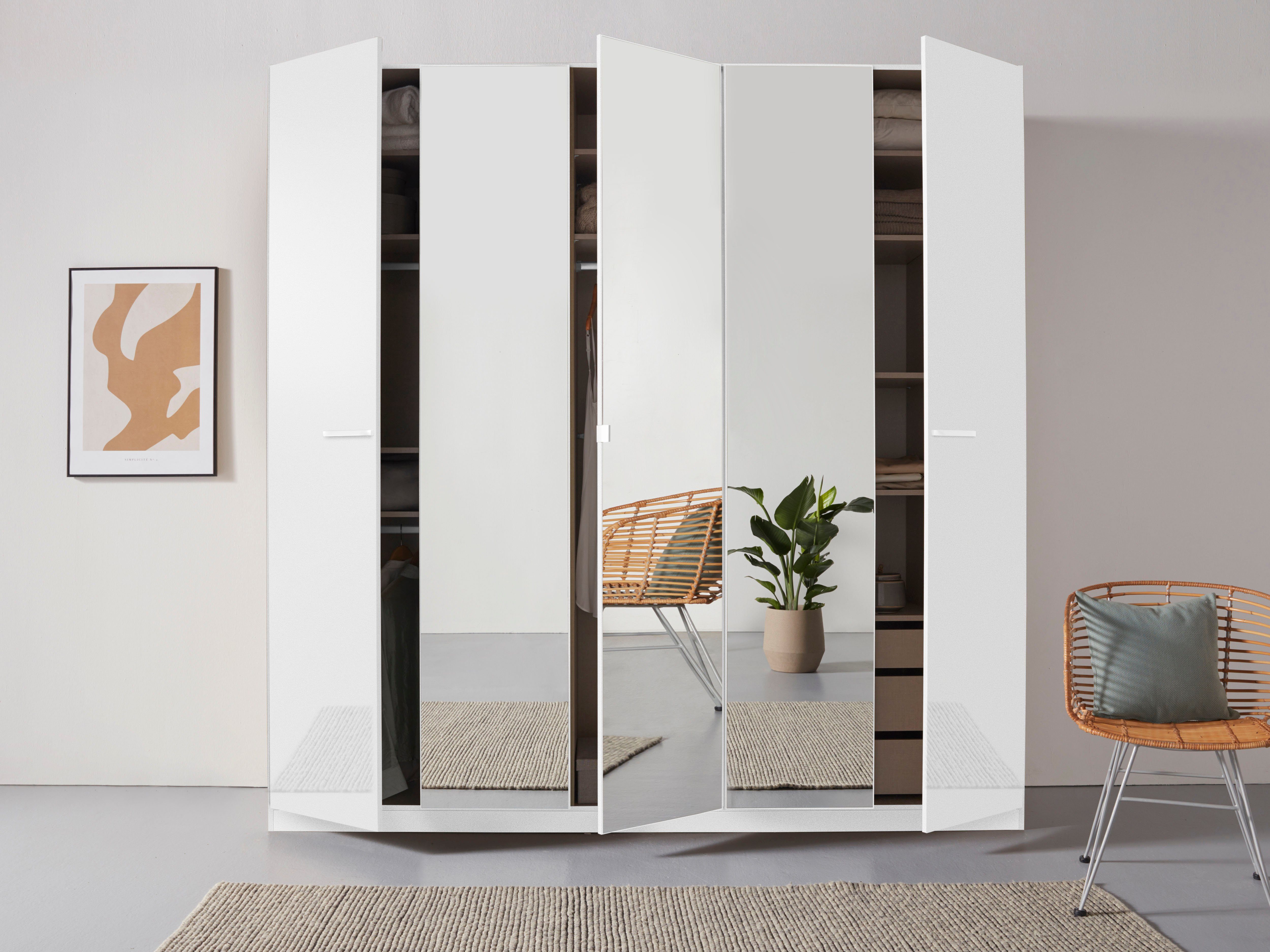 rauch Draaideurkast Kledingkast kast garderobe TOPSELLER OTELI incl. binnenindeling met 3 binnenlades extra planken optioneel met spiegel made in germany