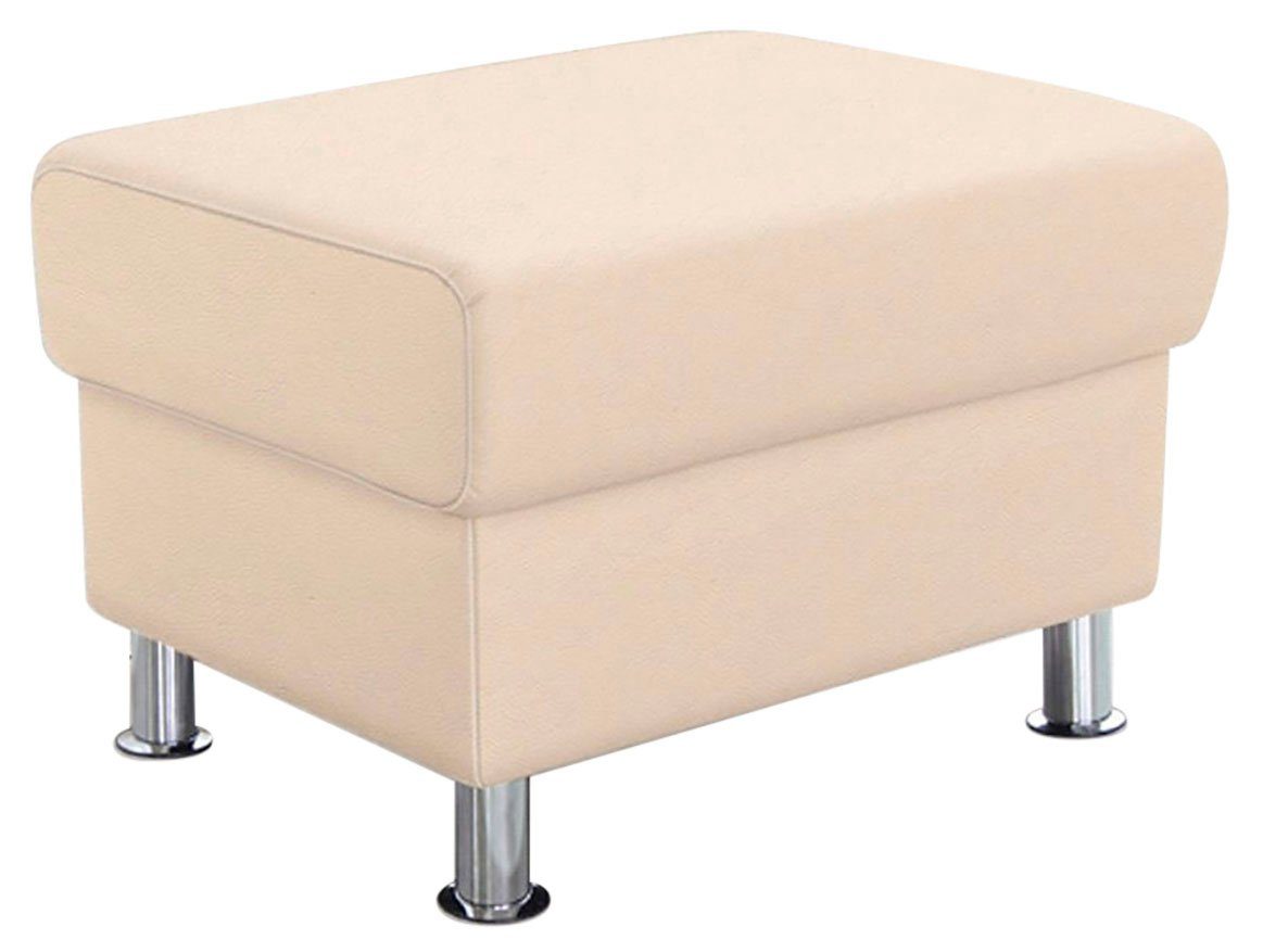TRENDMANUFAKTUR Hocker Rondo, poef bij de serie, breedte 67 cm, chromen voeten Voetenbank optioneel met verenkern, in verschillende bekledingen bestelbaar