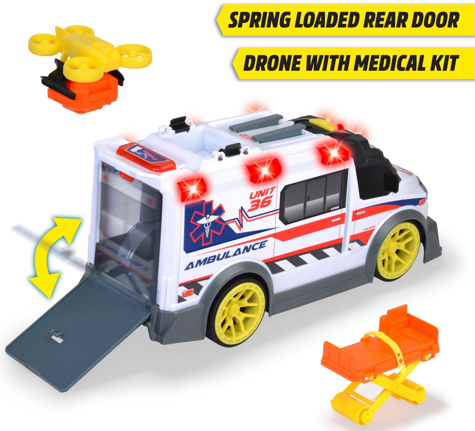 Dickie Toys Speelgoed-ambulance Ambulance met licht en geluid