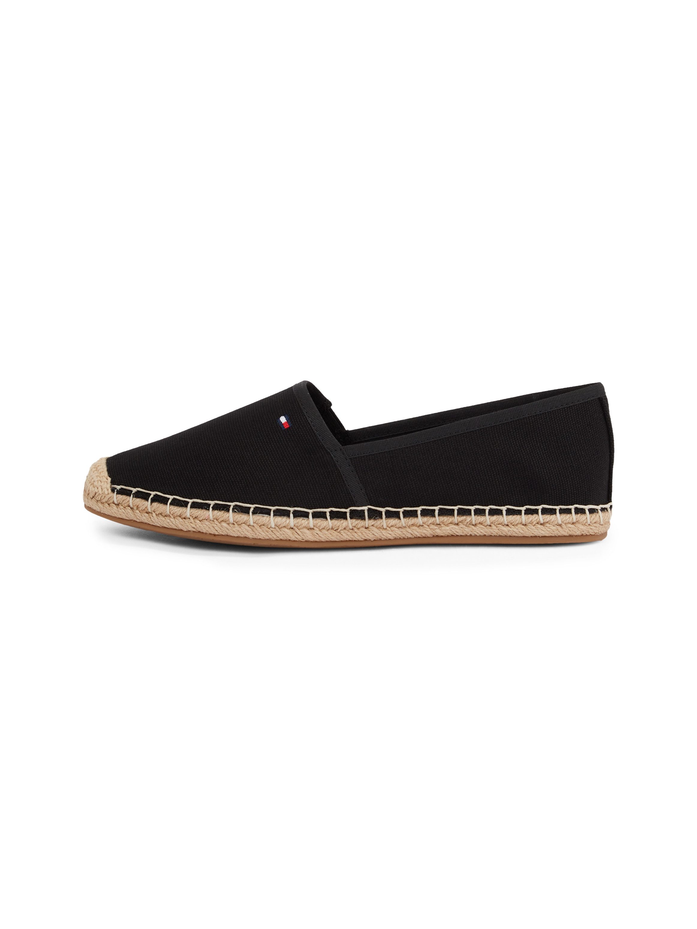 Tommy Hilfiger Espadrilles FLAG CANVAS ESPADRILLE , slippers, flats, comfortabele schoen met bamboe bekleding en decoratieve naden