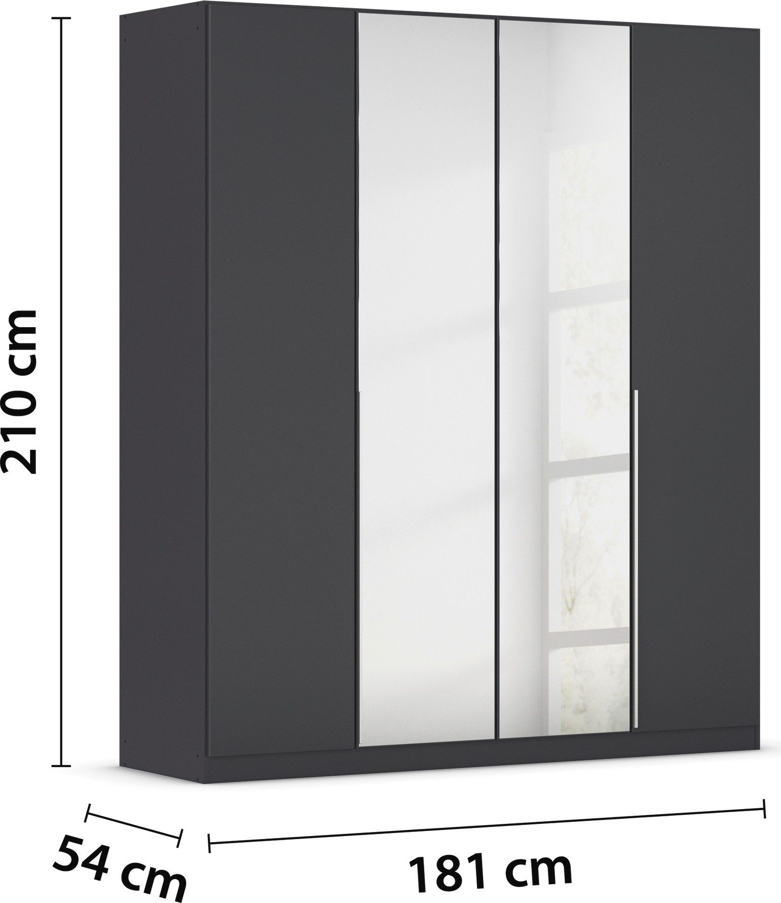 rauch Draaideurkast Kledingkast kast garderobe AGORDO met decor- of hoogglansfront doordachte binnenuitrusting, in 6 breedtes en 2 hoogtes made in germany