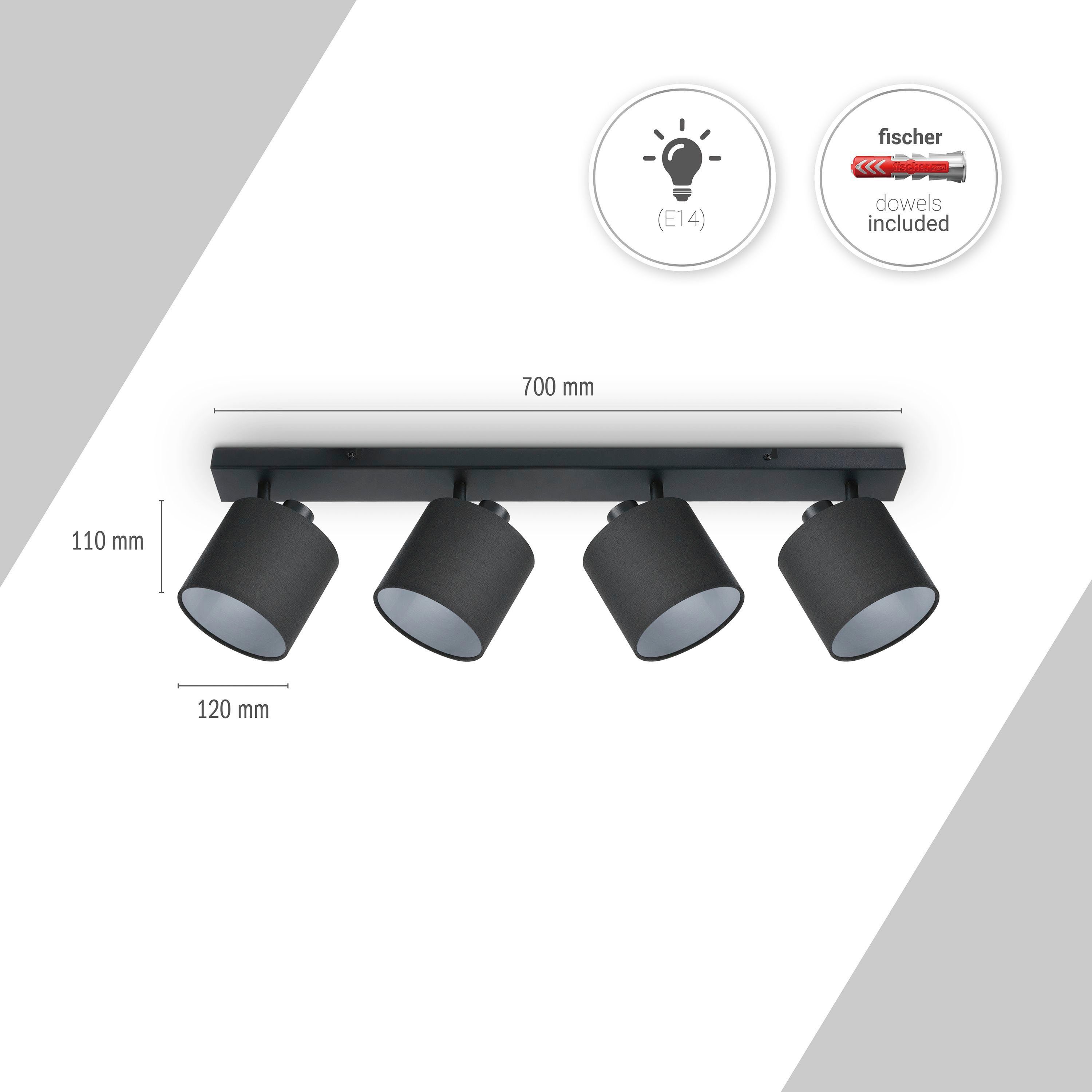 Paco Home Plafondlamp Anika ook als wandlamp te gebruiken