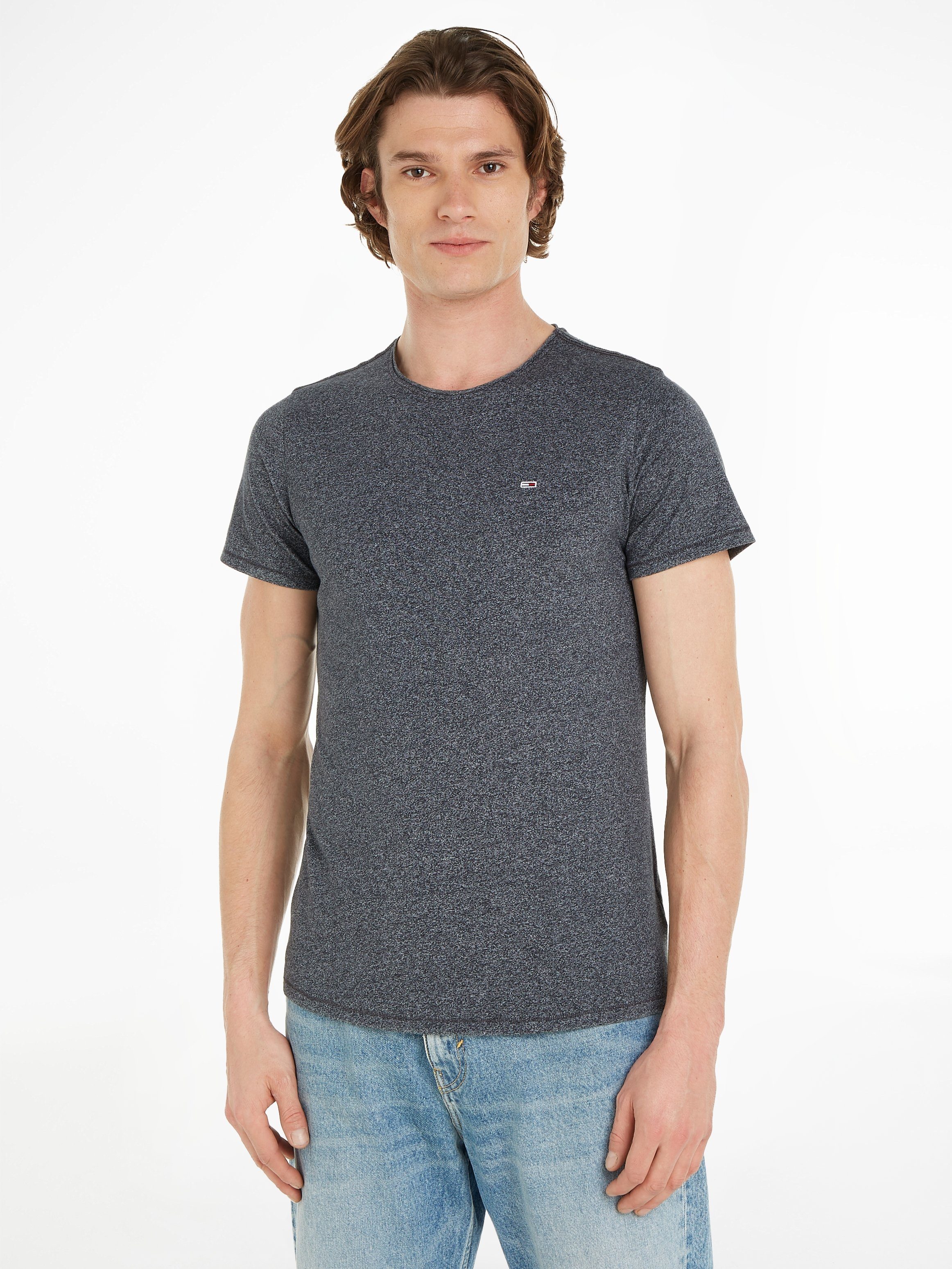 TOMMY JEANS T-shirt TJM SLIM JASPE C NECK Classics slim fit met merklabel