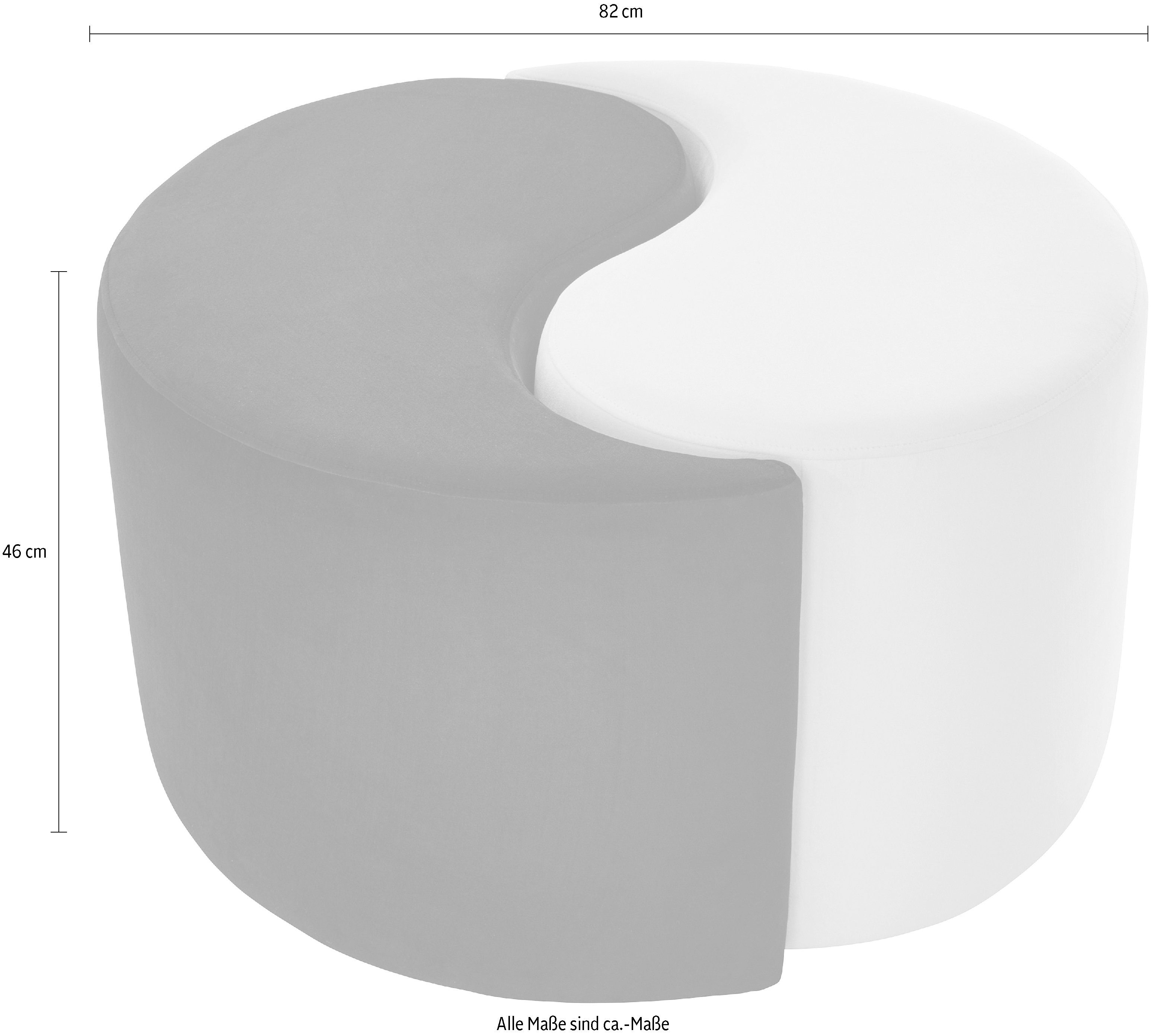 Guido Maria Kretschmer Home&Living Hocker Yin&Yang diameter 82 cm 2-delig, afzonderlijk plaatsbaar of yin-yang-look