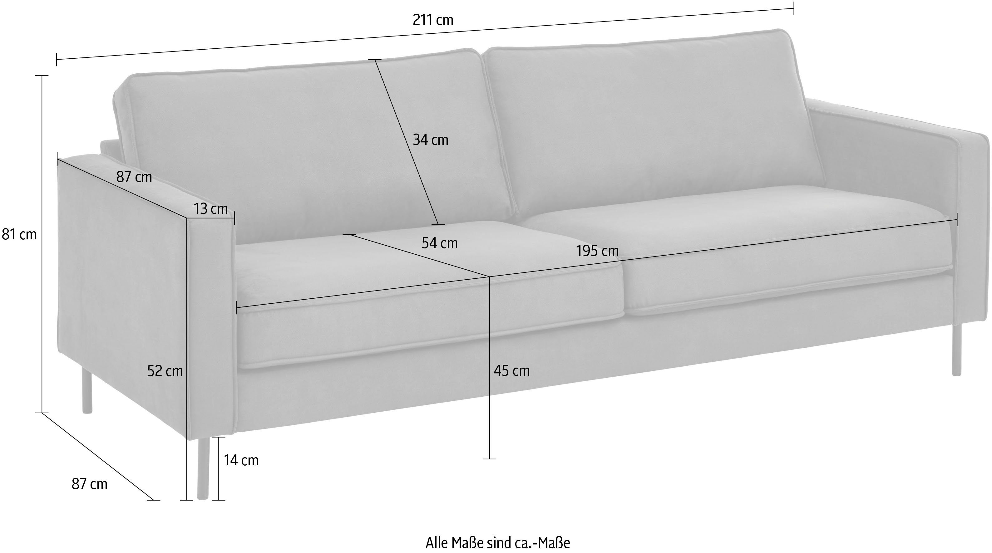 ATLANTIC home collection 3-zitsbank WESTON in scandinavische stijl, met golfvering
