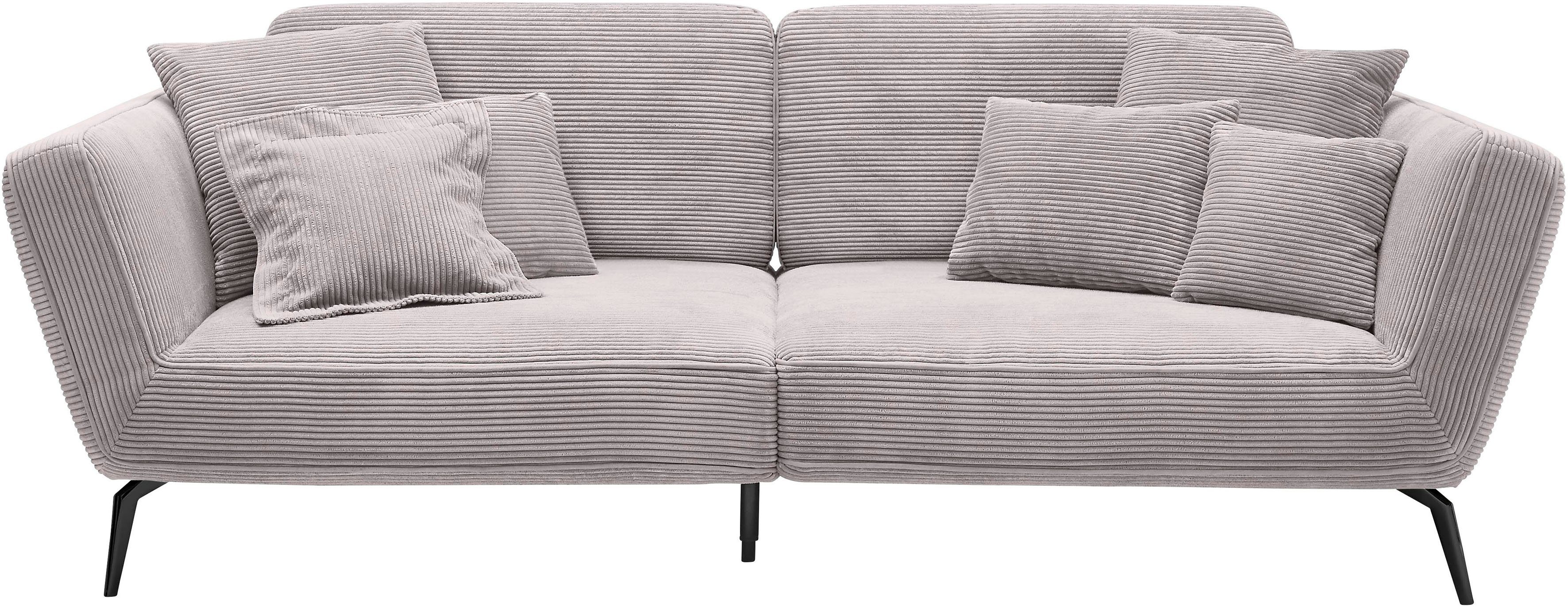 set one by Musterring Megabank SO 4500 Mega-sofa, mega comfortabel, hoogwaardig afgewerkt Voeten zwart mat, optioneel met hoofdsteun, breedte 260cm, in cord