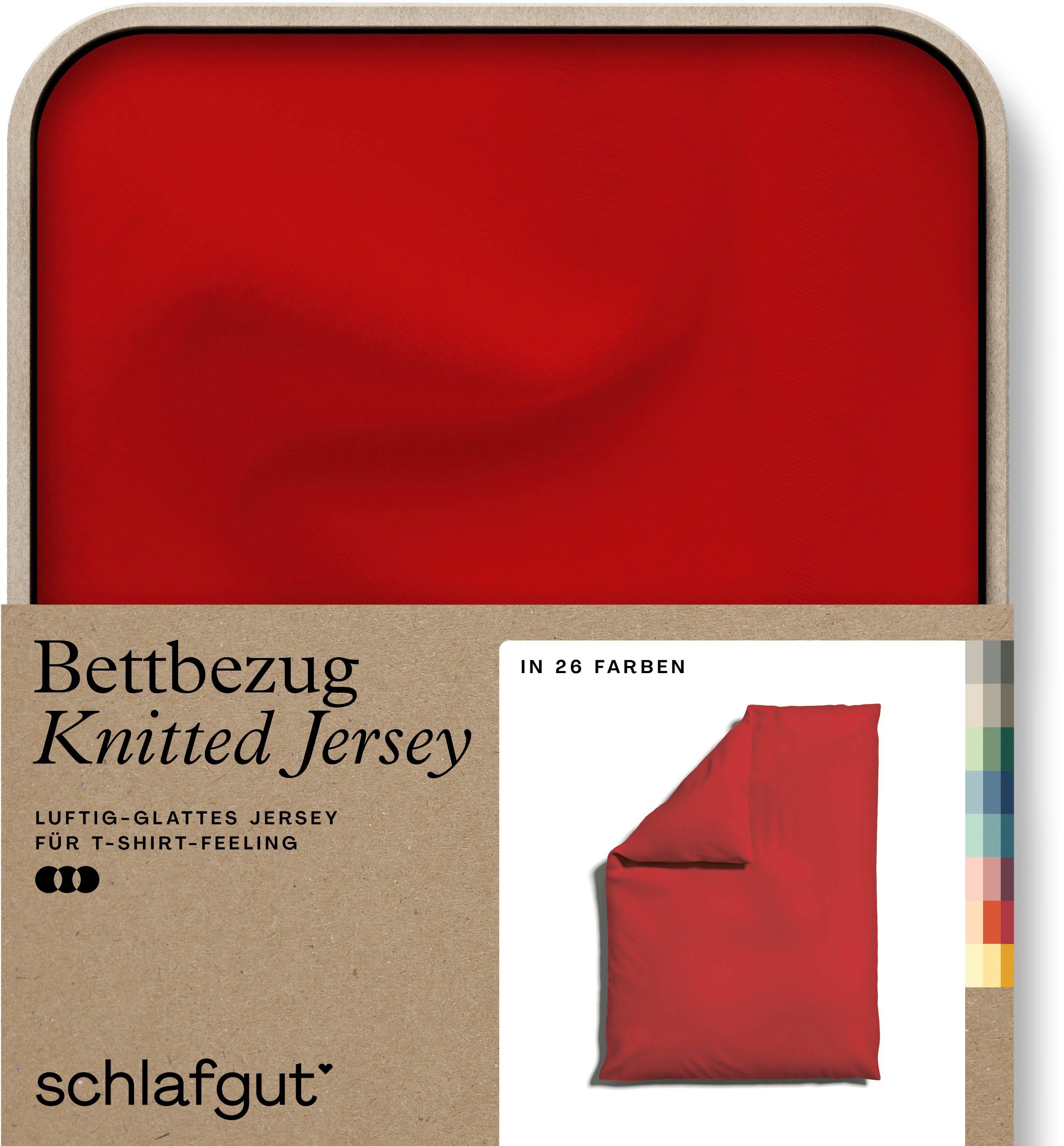 Schlafgut Dekbedovertrek Gebreide jersey uni, van biologisch katoen met elastaan, rits kreukvrij, mix & match beddengoed: bijpassende kussenhoes