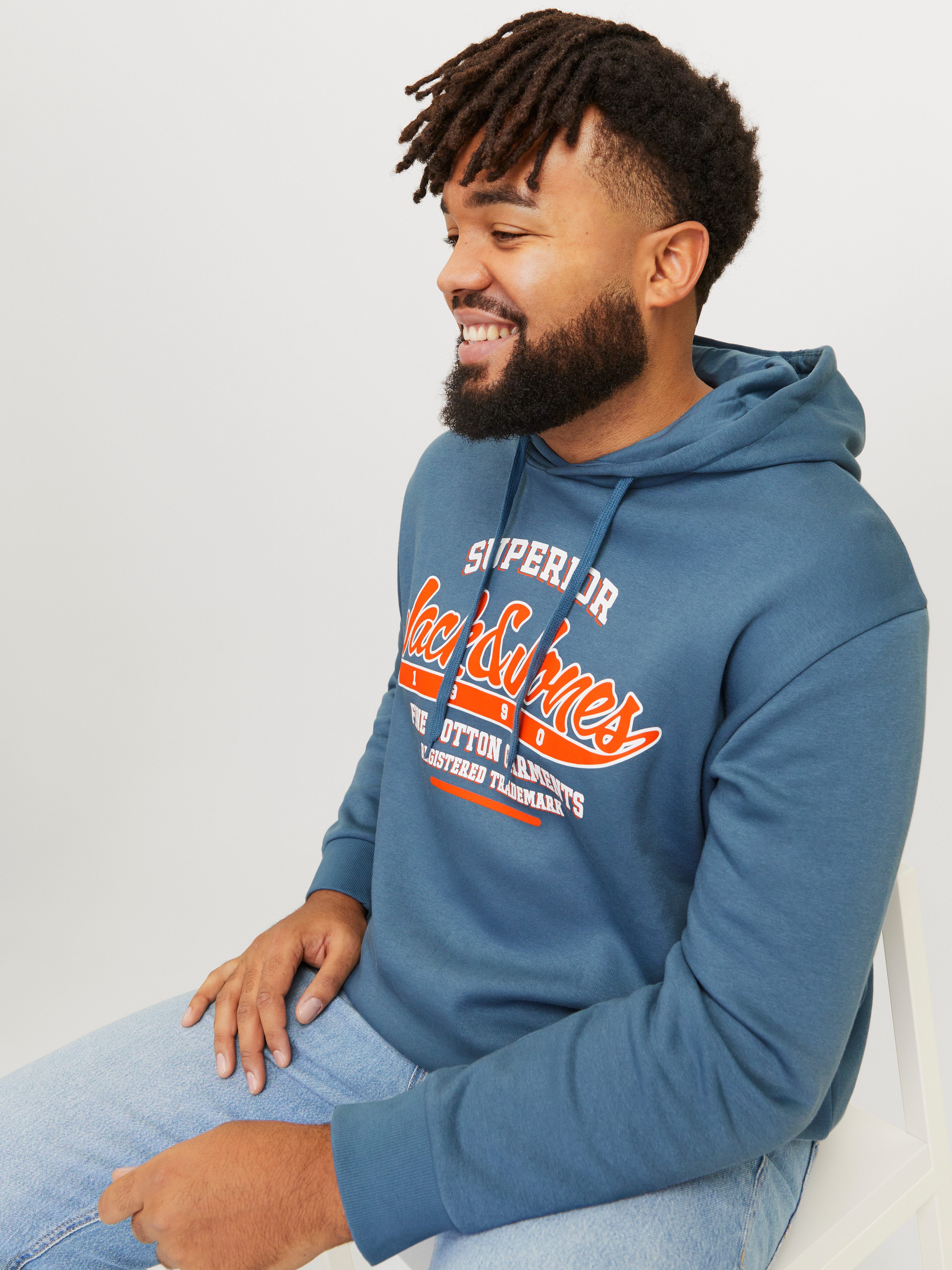 Jack & Jones PlusSize Hoodie JJELOGO SWEAT HOOD 2 COL 24/25 NOOS PLS