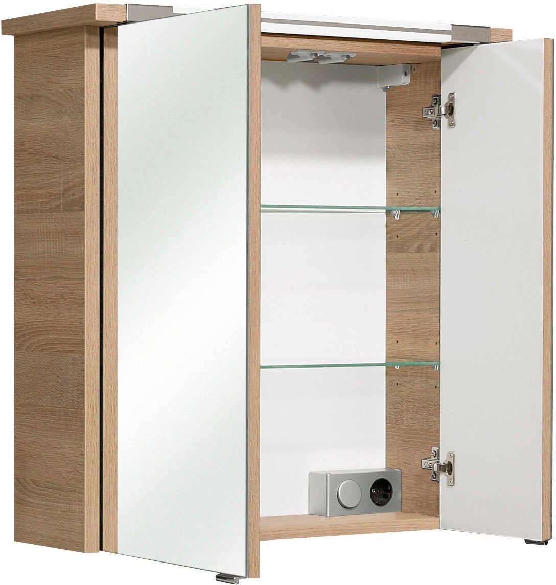 Saphir Spiegelkast Quickset 382 Badkamermeubel, 2 spiegeldeuren, 2 legplanken, 65 cm breed