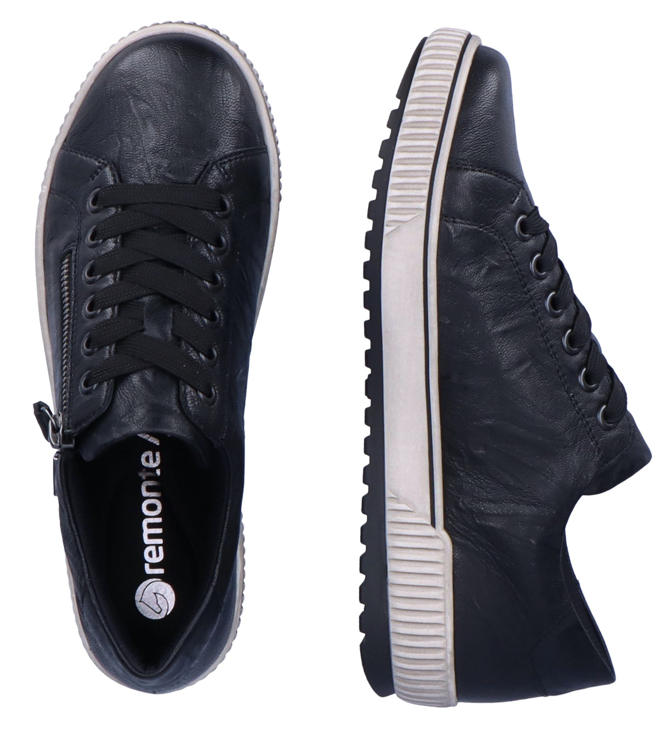 Remonte Plateausneakers vrijetijdsschoen, lage schoen, veterschoen met buitenrits
