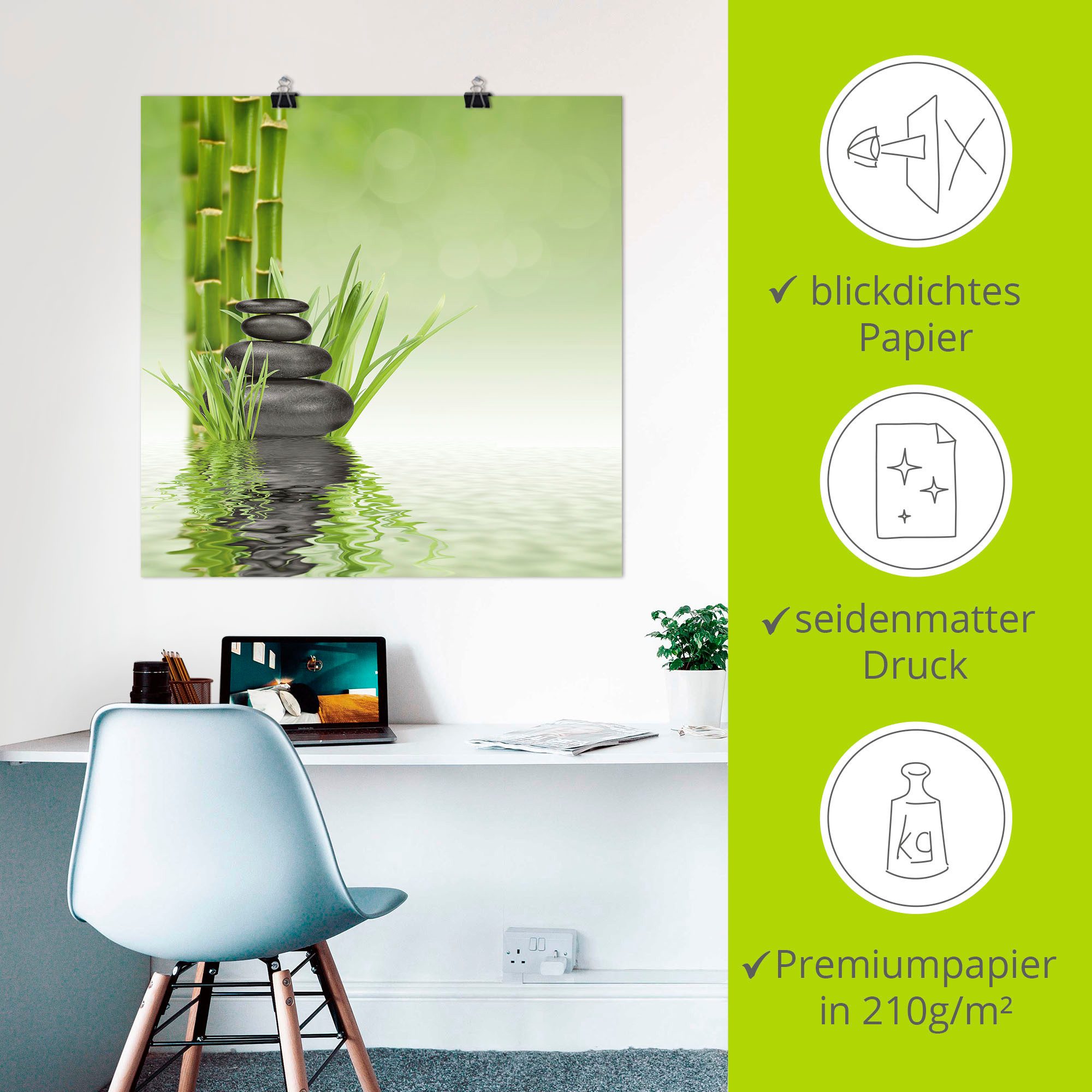 Artland Artprint Spa stenen als artprint van aluminium, artprint voor buiten, artprint op linnen, poster, muursticker